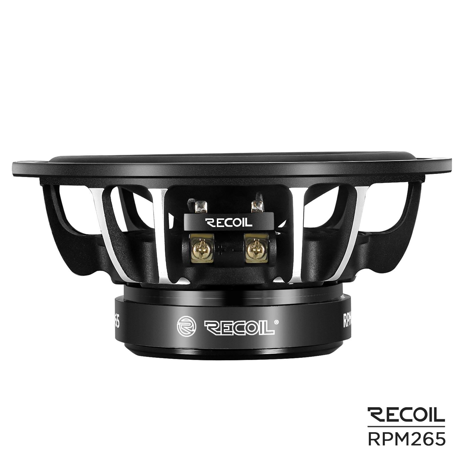Recoil RPM265 - 6.5" 2 Way 240 Watts Component Car Door Speakers & Tweeters
