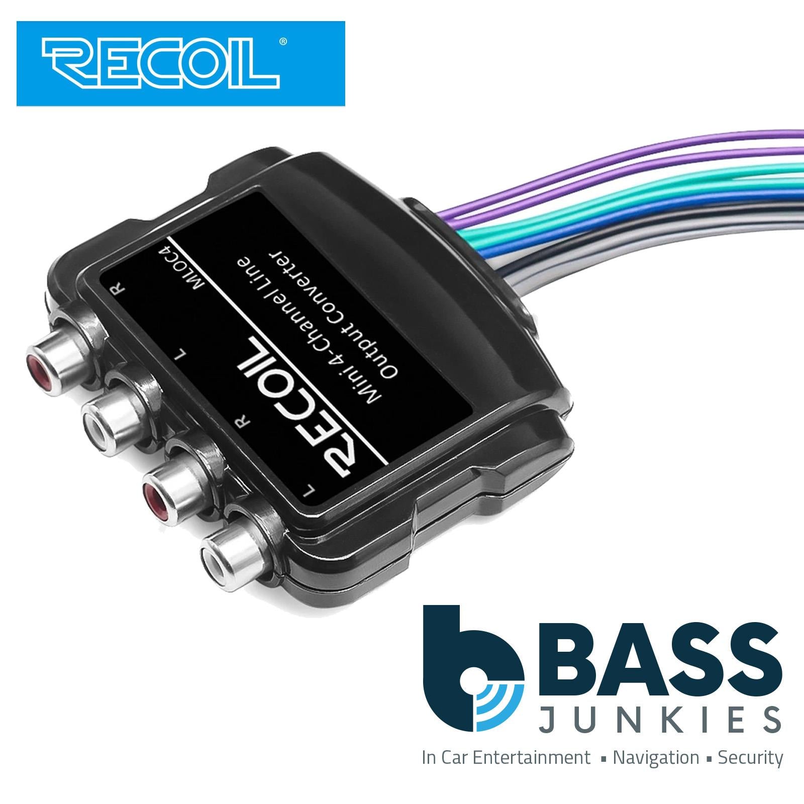 Recoil MLOC4 - Car Stereo High to Low 4 Channel Speaker to RCA Phono Convertor