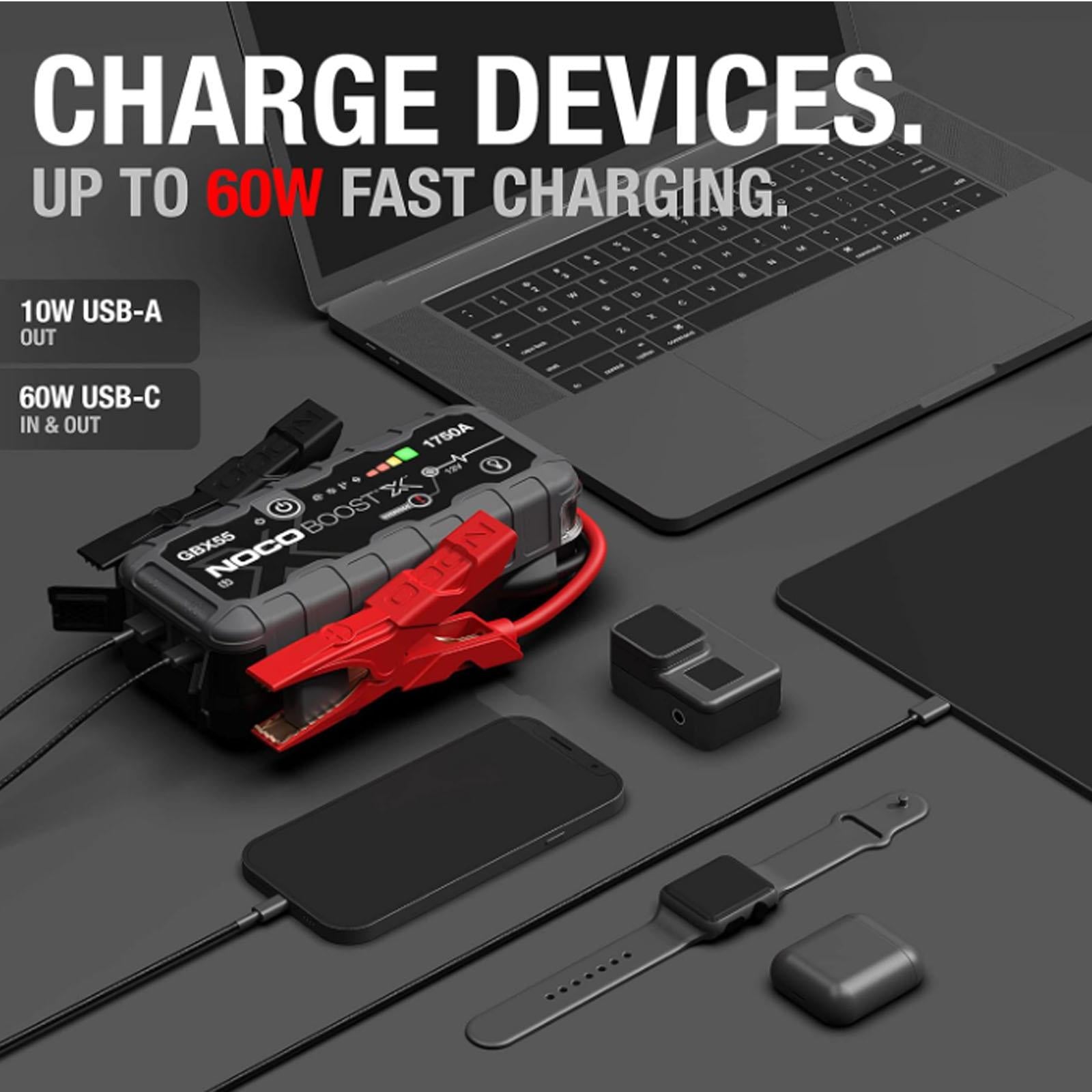 NOCO GBX55 - 1750A UltraSafe Lithium Jump Starter Power Bank USB-C 12V