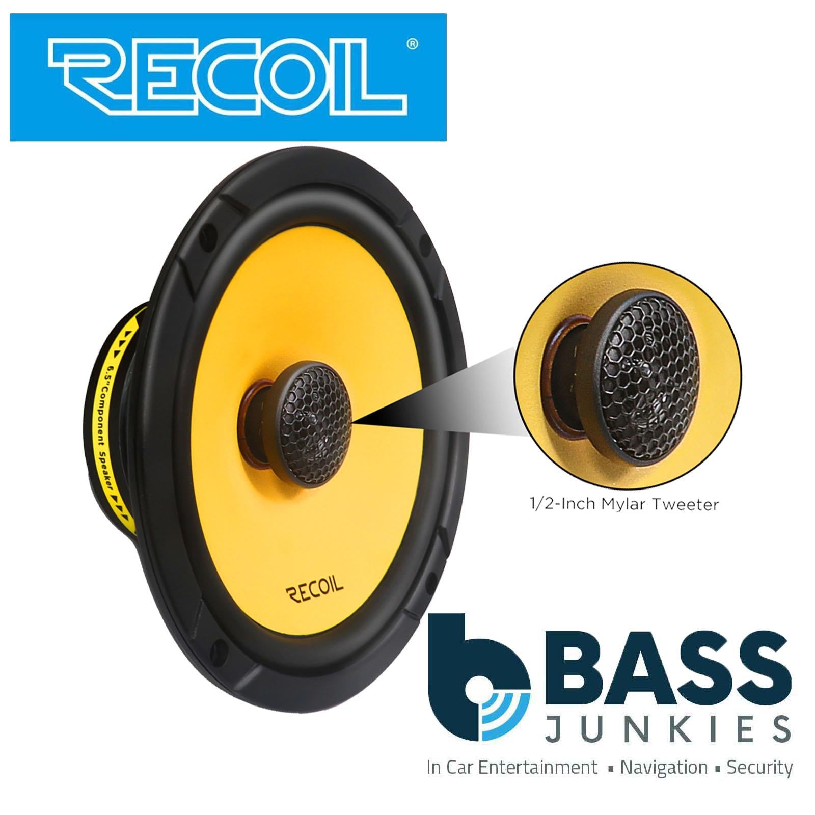 Recoil RLX65 - 160 Watts 6.5" 17cm Yellow Cone 2 Way Car Door Shelf Speakers Pair