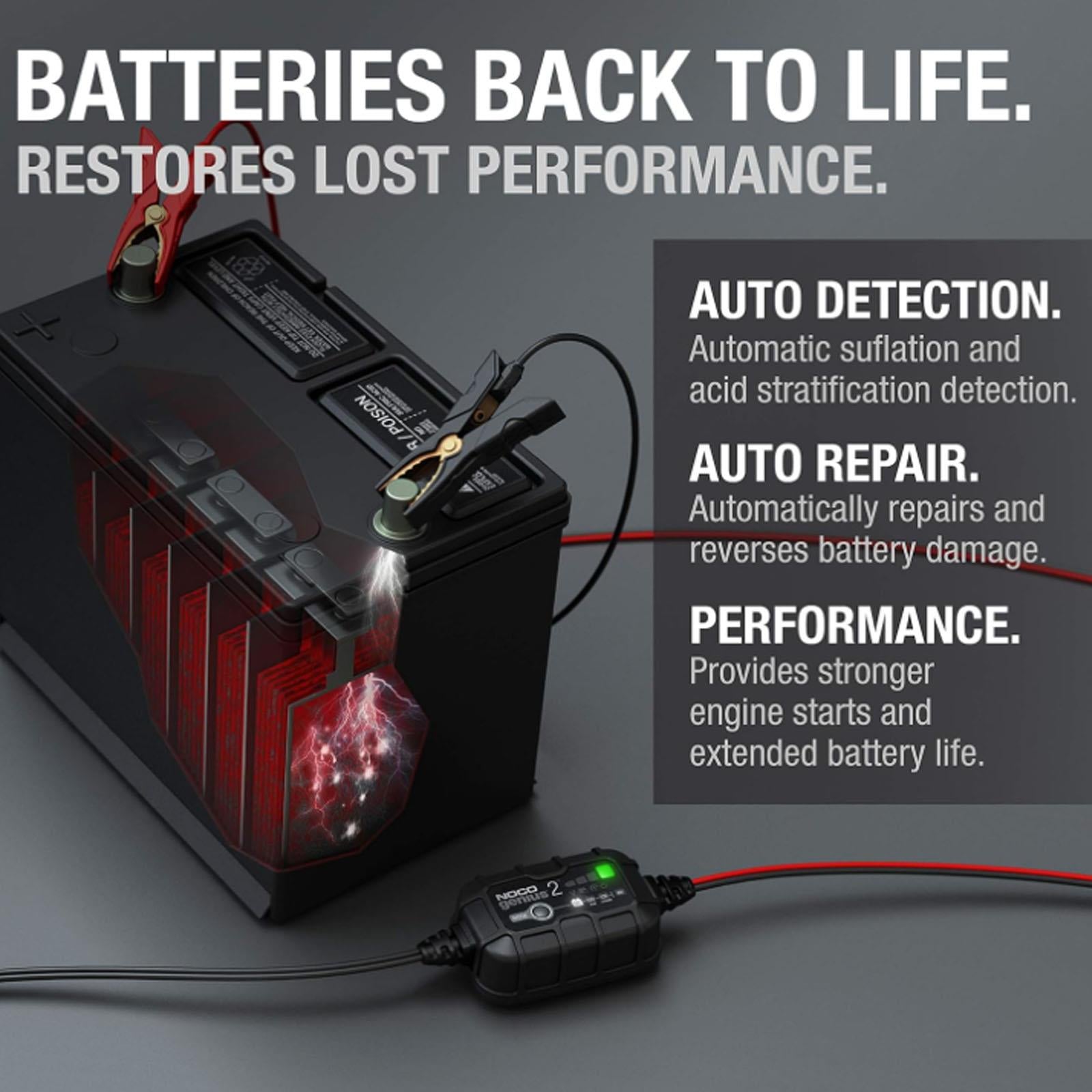 NOCO GENIUS2UK - 2A Smart Battery Charger 6V 12V Lithium AGM EFB Gel