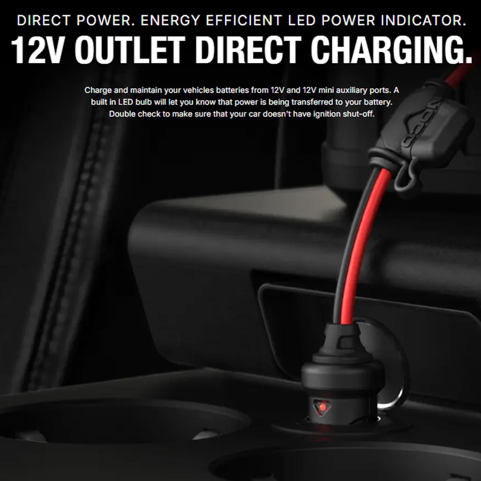 NOCO GC003 - X-Connect 12V Male Plug Adapter 20A Fused LED Indicator