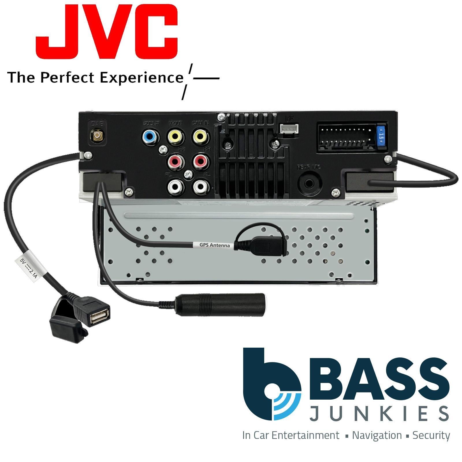 JVC KW-M593BT - 6.8" Bluetooth Wired CarPlay Android Mirroring Radio Car Stereo