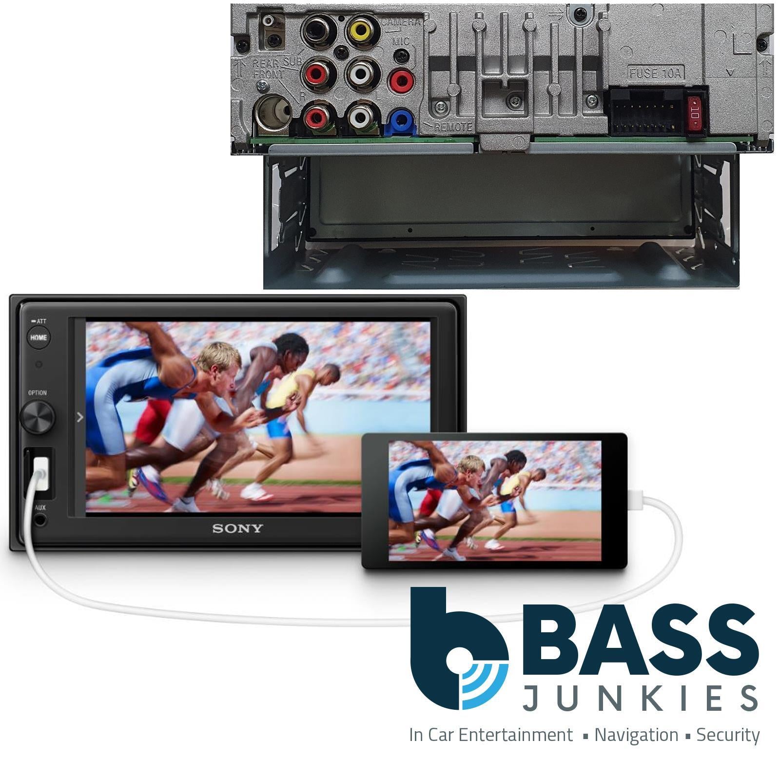 SONY 6.2" Screen Blutooth Double Din Stereo Fitting Kit + Steering Wheel Stalk Controls to fit Vauxhall Astra 2010-15