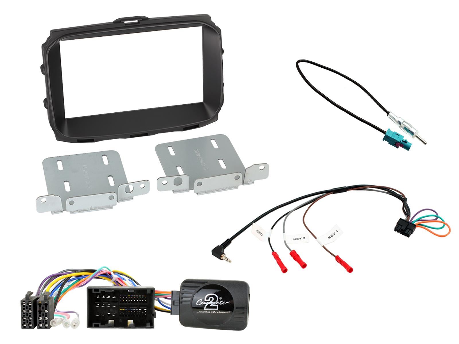 SONY DAB+ Apple | Android Double Din Stereo Fitting Kit + Steering Wheel Stalk Controls to fit Alfa Romeo Giulietta 14-21