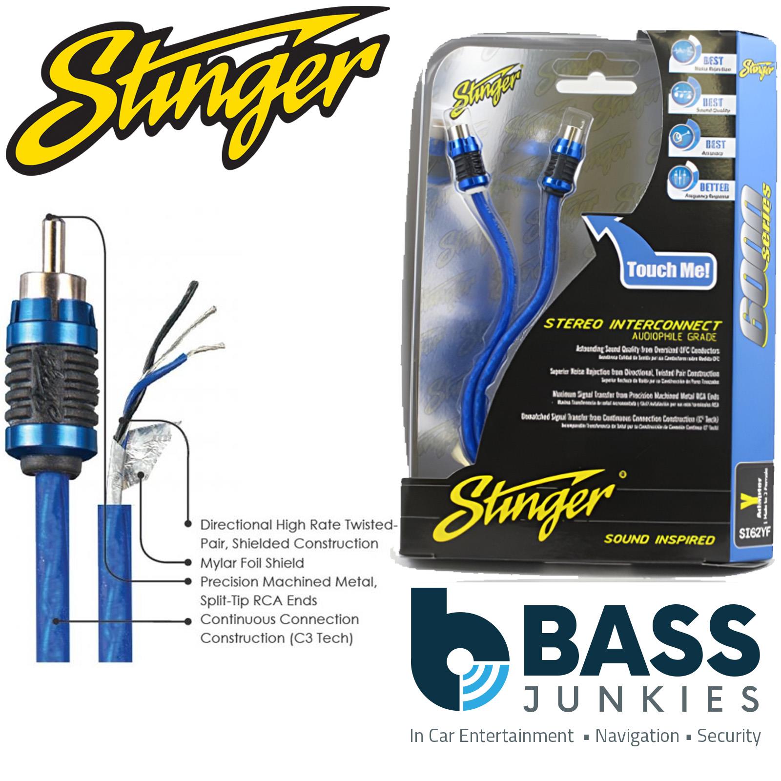 Stinger SI62YM - 6000 Series 2 Male 1 Female Car Stereo Amp RCA Phono Y Splitter