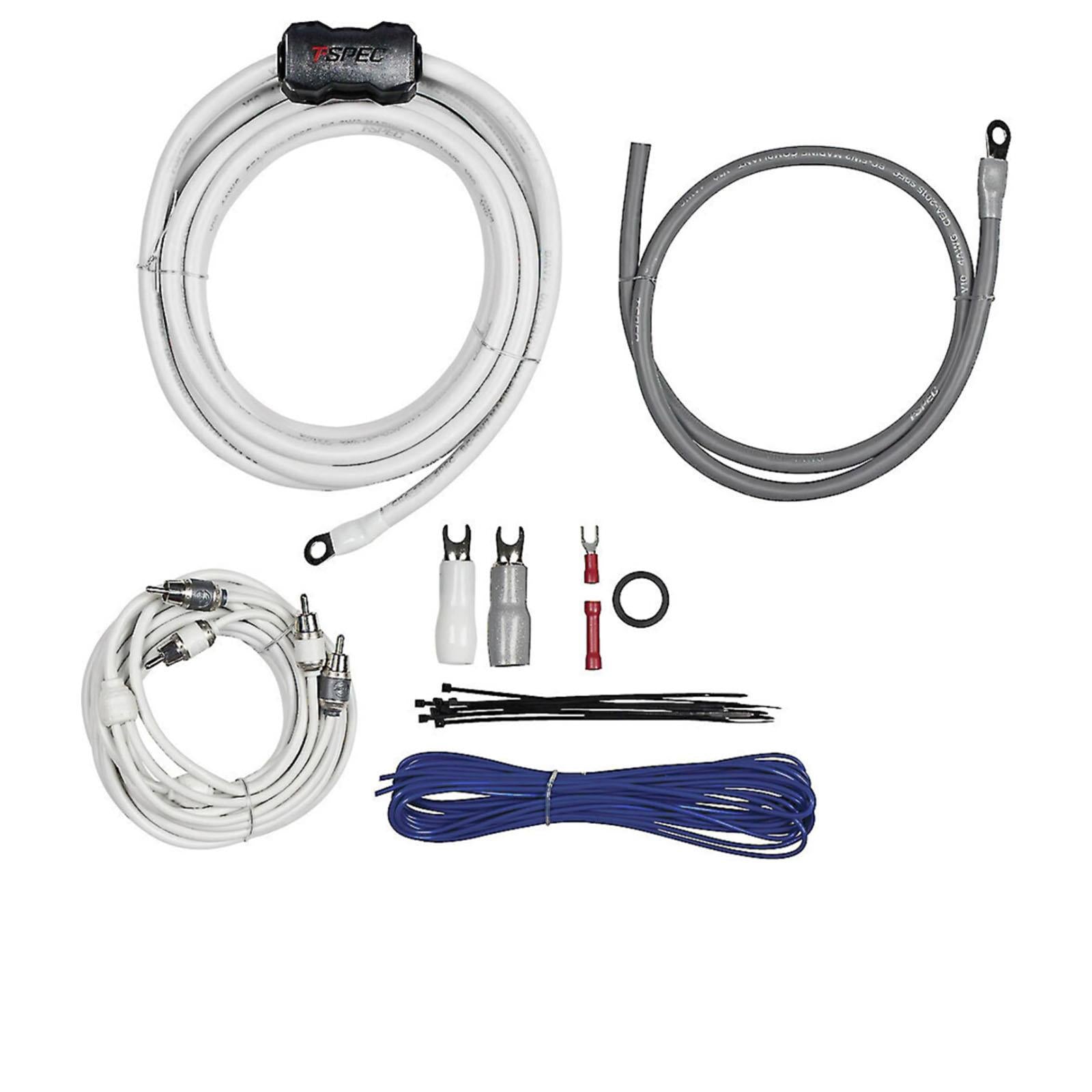V10-AK4 2100W 4 Gauge Amp Wiring Kit + 2-Channel Patch Cable
