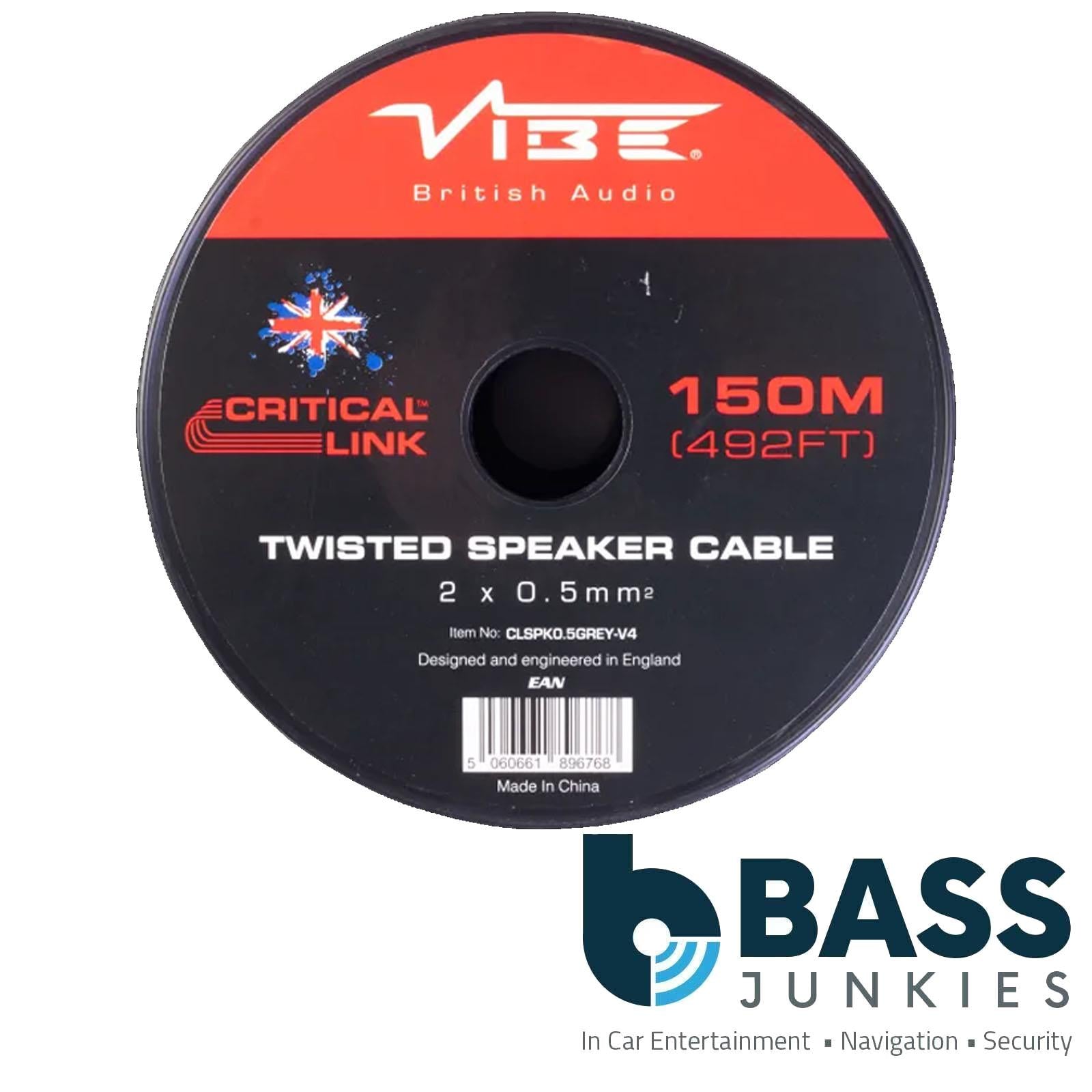 Vibe Critical Link - CLSPK0.5GREY-V4 150m Grey Twisted Car Audio Speaker Cable