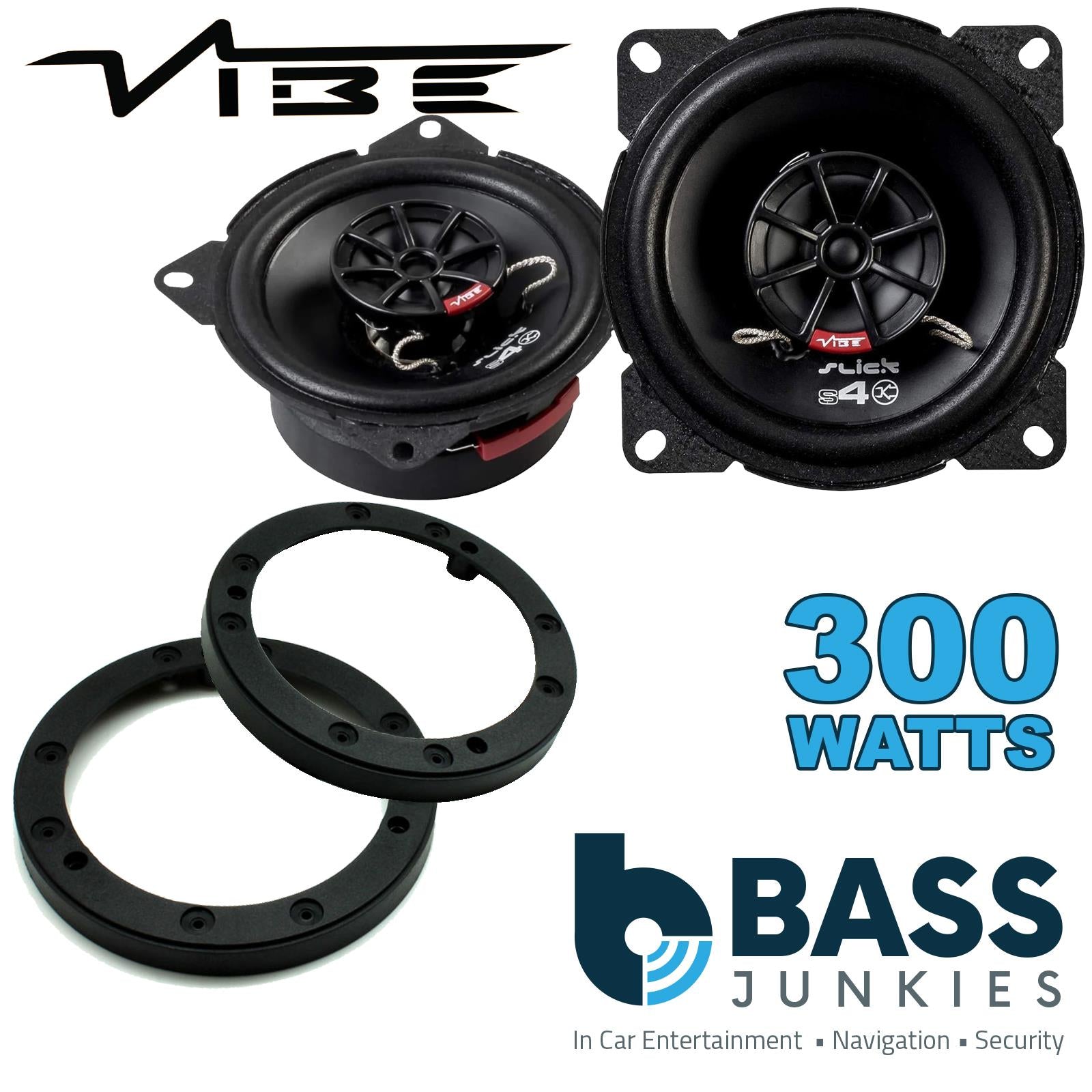 Vibe SLICK4-V7 2-Way 300W Coaixal Speakers Supplied with Brackets for Universal 10cm spacer rings  [<]