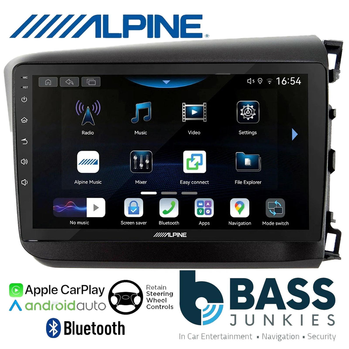 Alpine 9" CarPlay Android Car Stereo Fitting Kit For Honda Civic 2012 Onwards