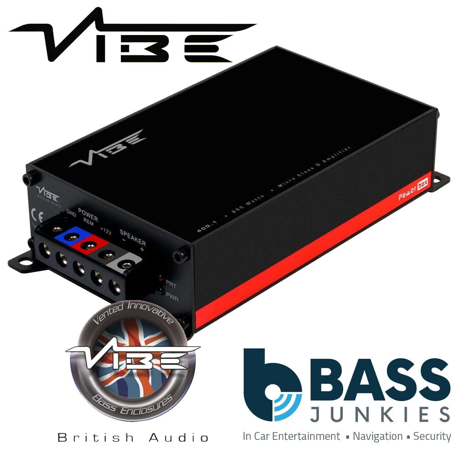 Vibe BASB10-V4 - 10" 900 Watts Car Sub Bass Box & Powerbox Amplifier Upgrade Kit