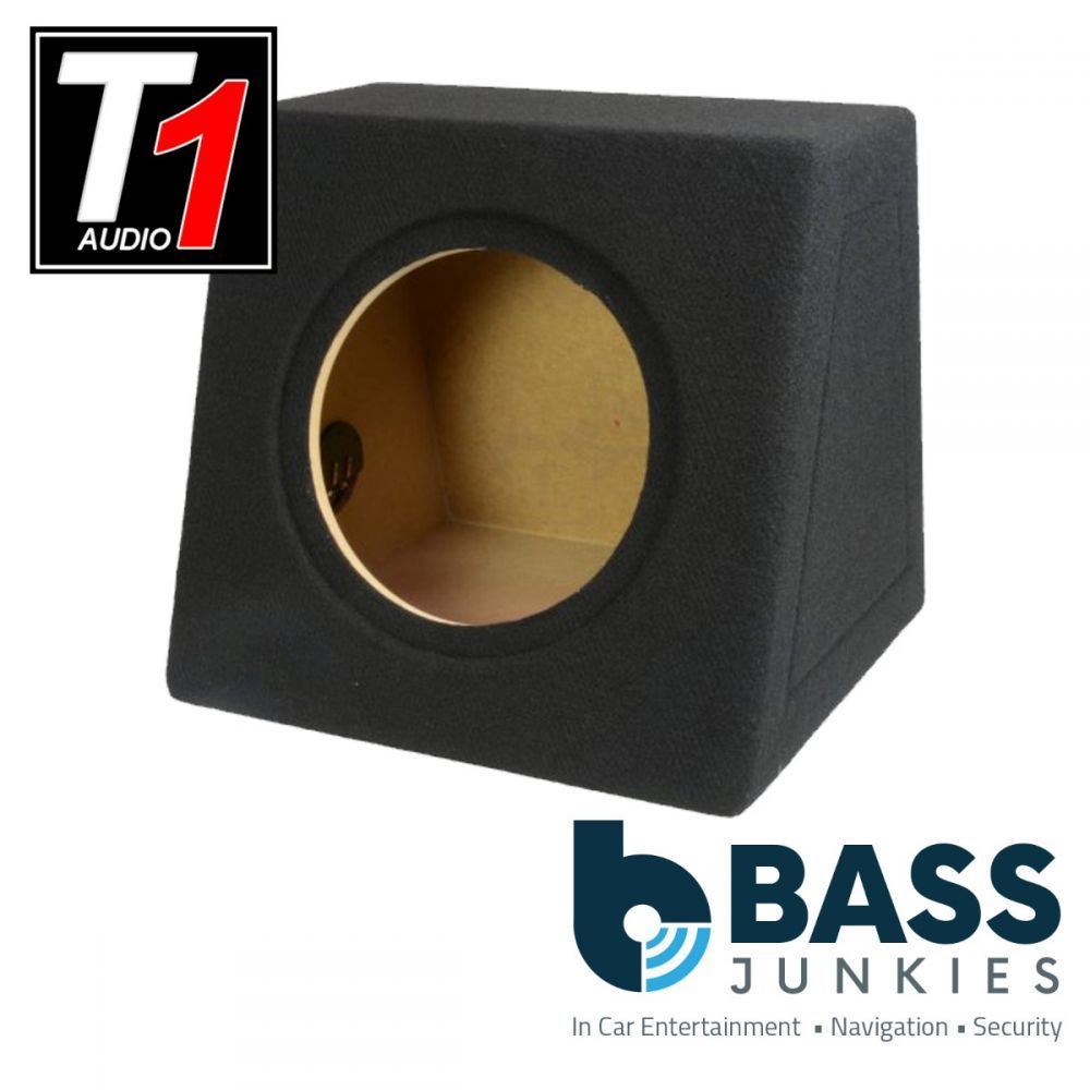 T1 Audio - 10" 25cm 250mm 30 Litres Sealed Enclosure Fully Carpeted MDF Car Sub Subwoofer Bass Box - Black