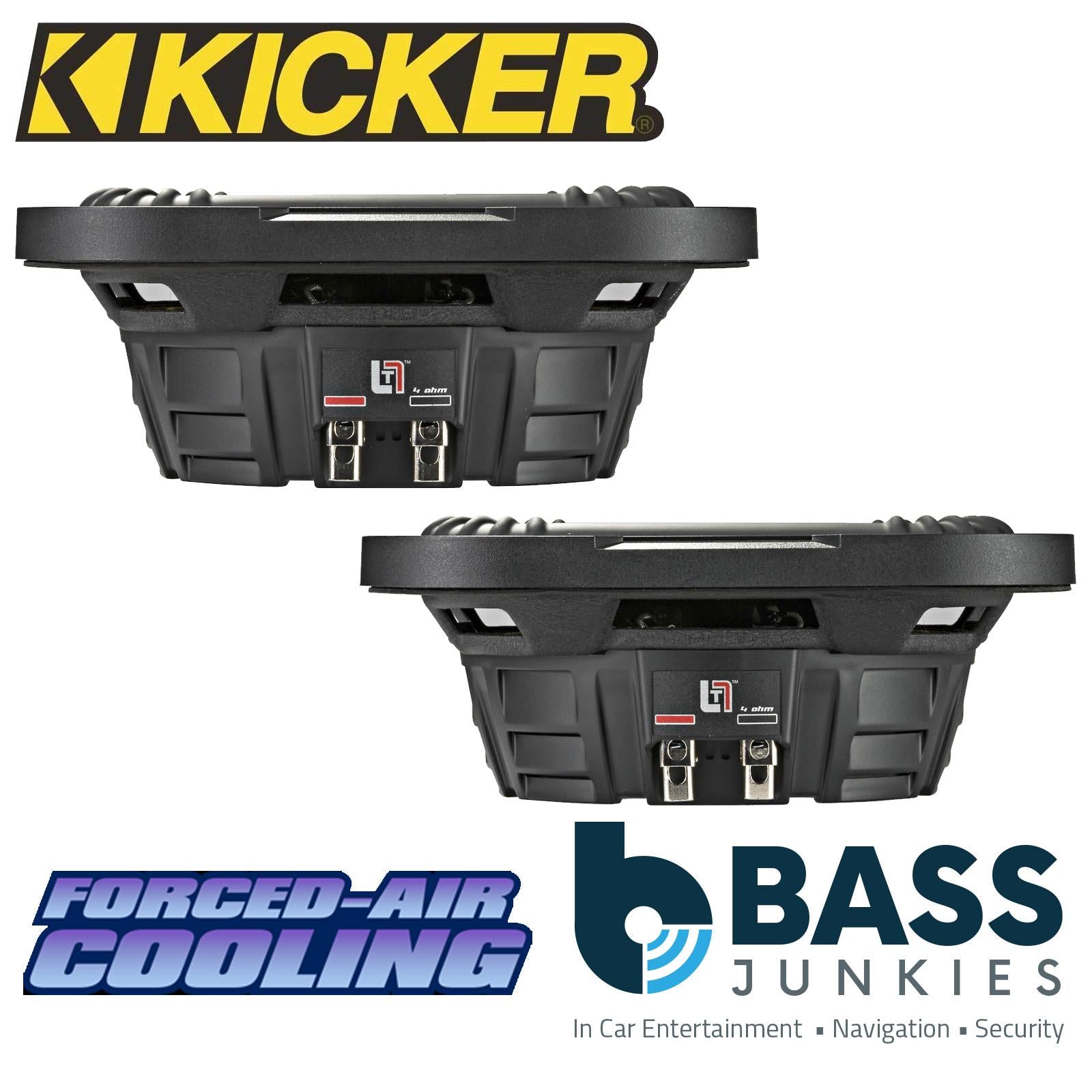 Kicker 46L7T82 - L7T 8" Slim Square Subwoofer DVC 2 Ohm 700W