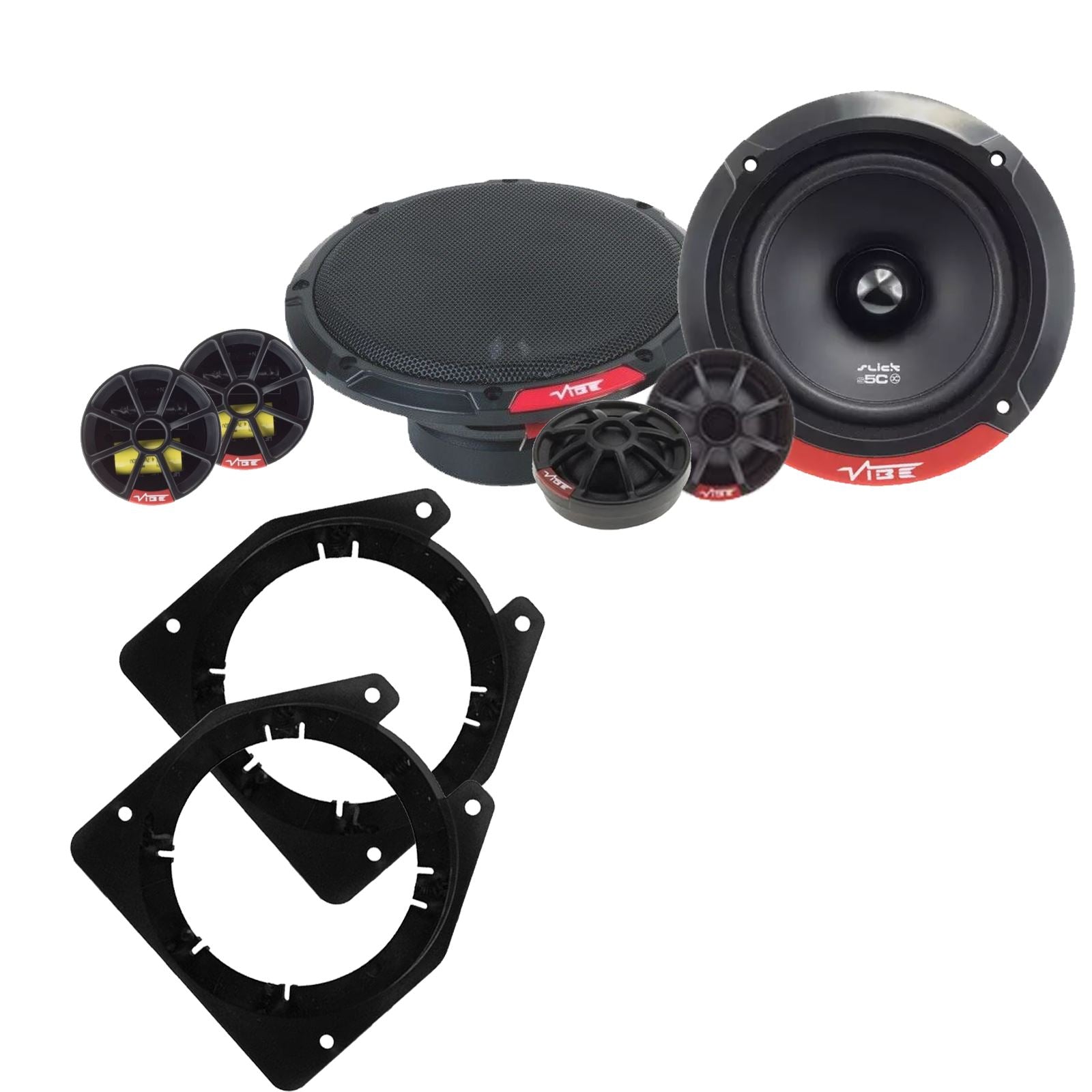 Vibe SLICK5C-V7 2-Way 130mm/13cm/5.25" Component Speakers (Per Pair 480 Watts) Fits GMC VAN 1996-96
