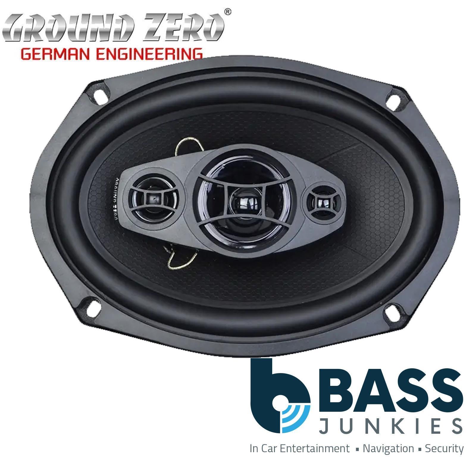 Ground Zero GZIF 69 3 Way 6x9" 360 Watts Car Speakers & Black MDF Boxes Pair