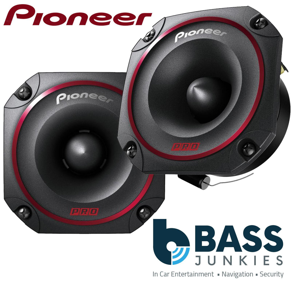 Pioneer TS-B351PRO - P.R.O. Series 3.5" 87mm 600 Watts Titanium Bullet Tweeters Pair