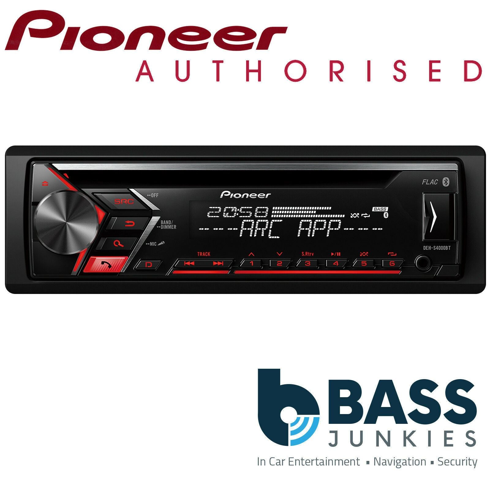 Pioneer DEH-S4000BT Bluetooth AUX iPod iPhone Android USB Car Radio Stereo