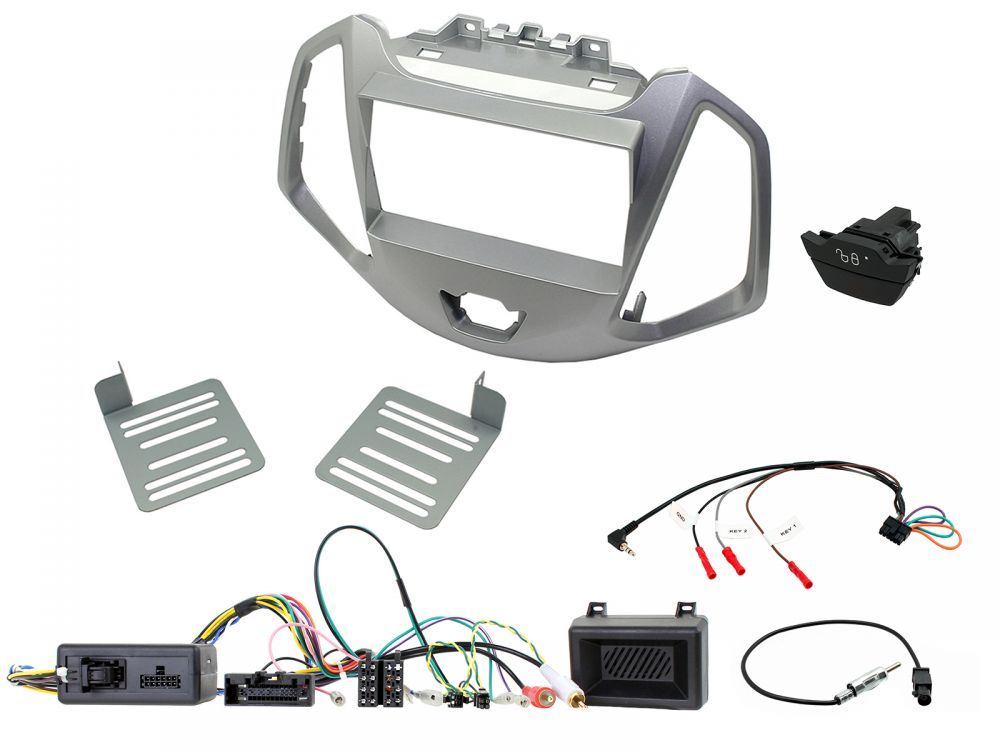 Connects 2 CTKFD65 - Ford Ranger 2015 Onwards Double Din Facia & Steering wheel Interface Fitting Installation Kit (Black Facia Panel)