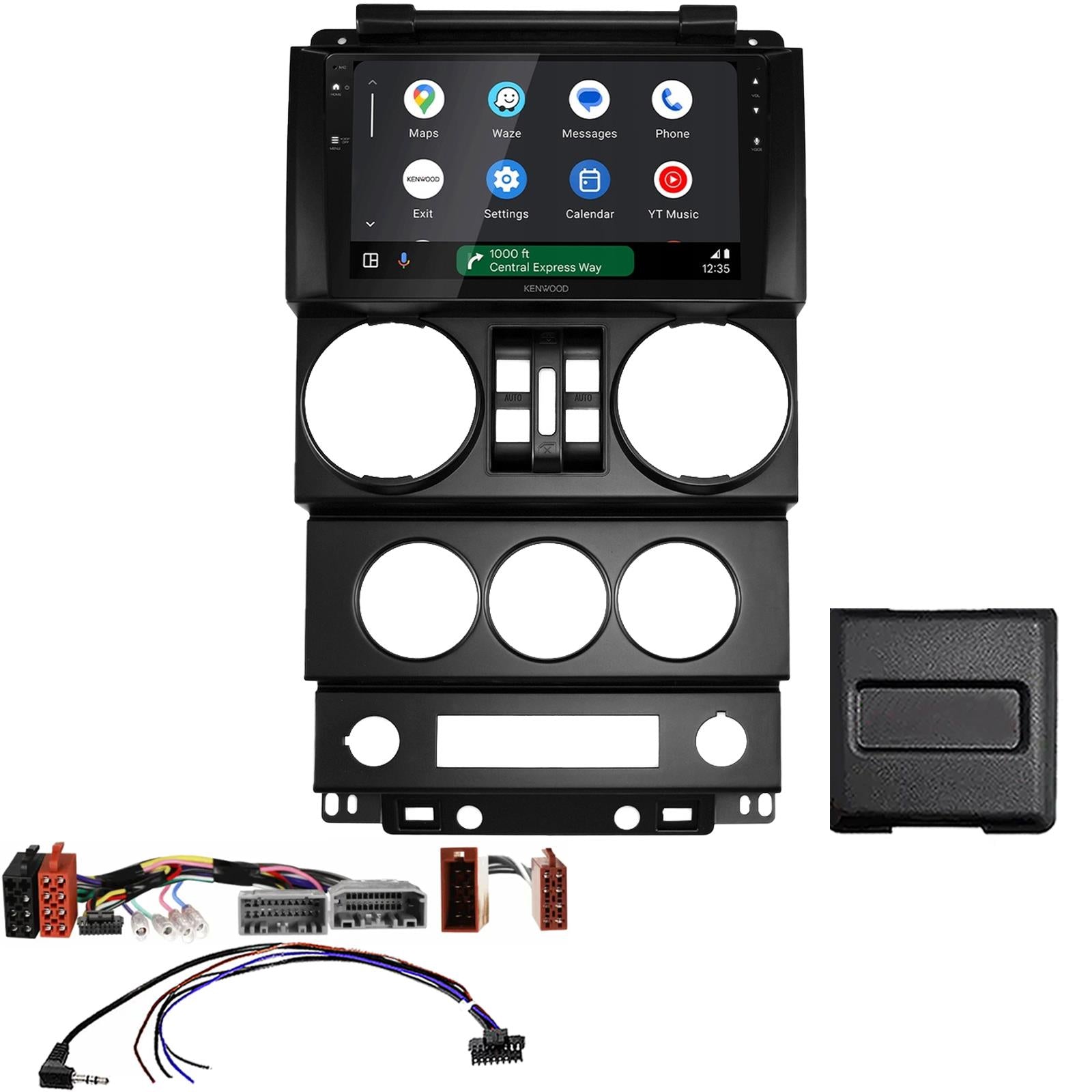 Kenwood 9" CarPlay Android Car Stereo Kit For Jeep Wrangler Rubicon 08-10