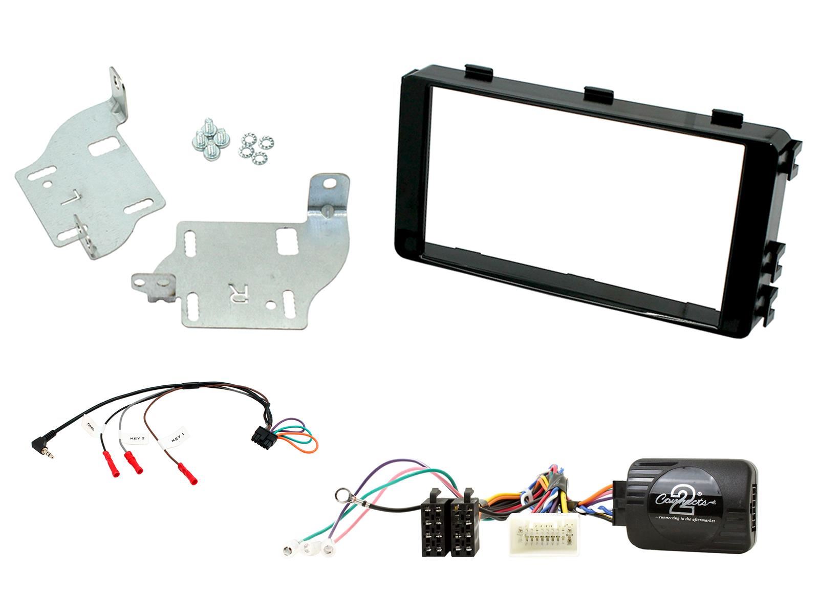 SONY DAB+ Apple | Android Double Din Stereo Fitting Kit + Steering Wheel Stalk Controls to fit Mitsubishi Outlander 13-21