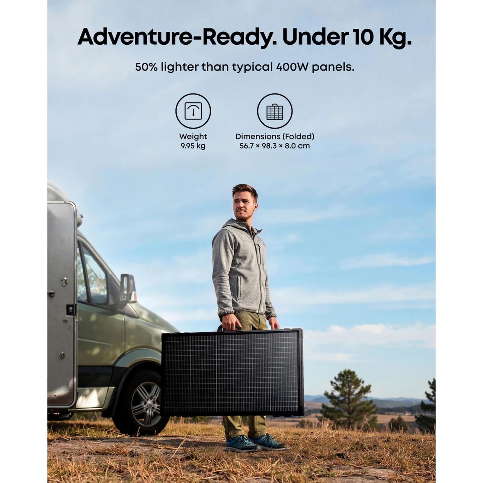 Anker SOLIX - PS400 400 Watt Bifacial Foldable Portable Solar Panel for Portable Power Stations