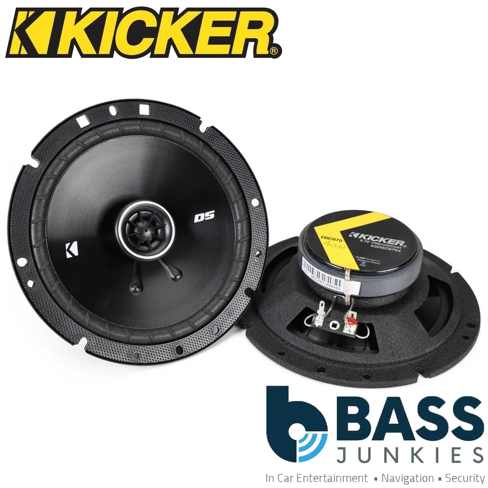Kicker 43DSC6704 - 6.75" 240 Watts 2 Way Car Front Rear Door Coaxial Speakers