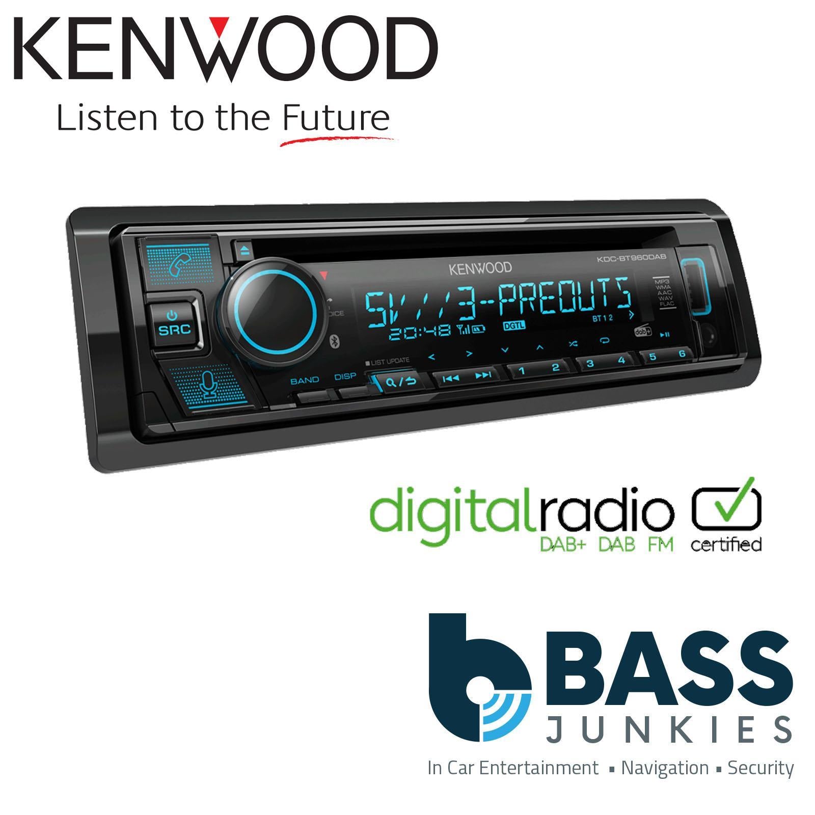 Kenwood KDC-BT960DAB - CD/MP3/Bluetooth DAB+ Android USB 3 RCA Car Stereo