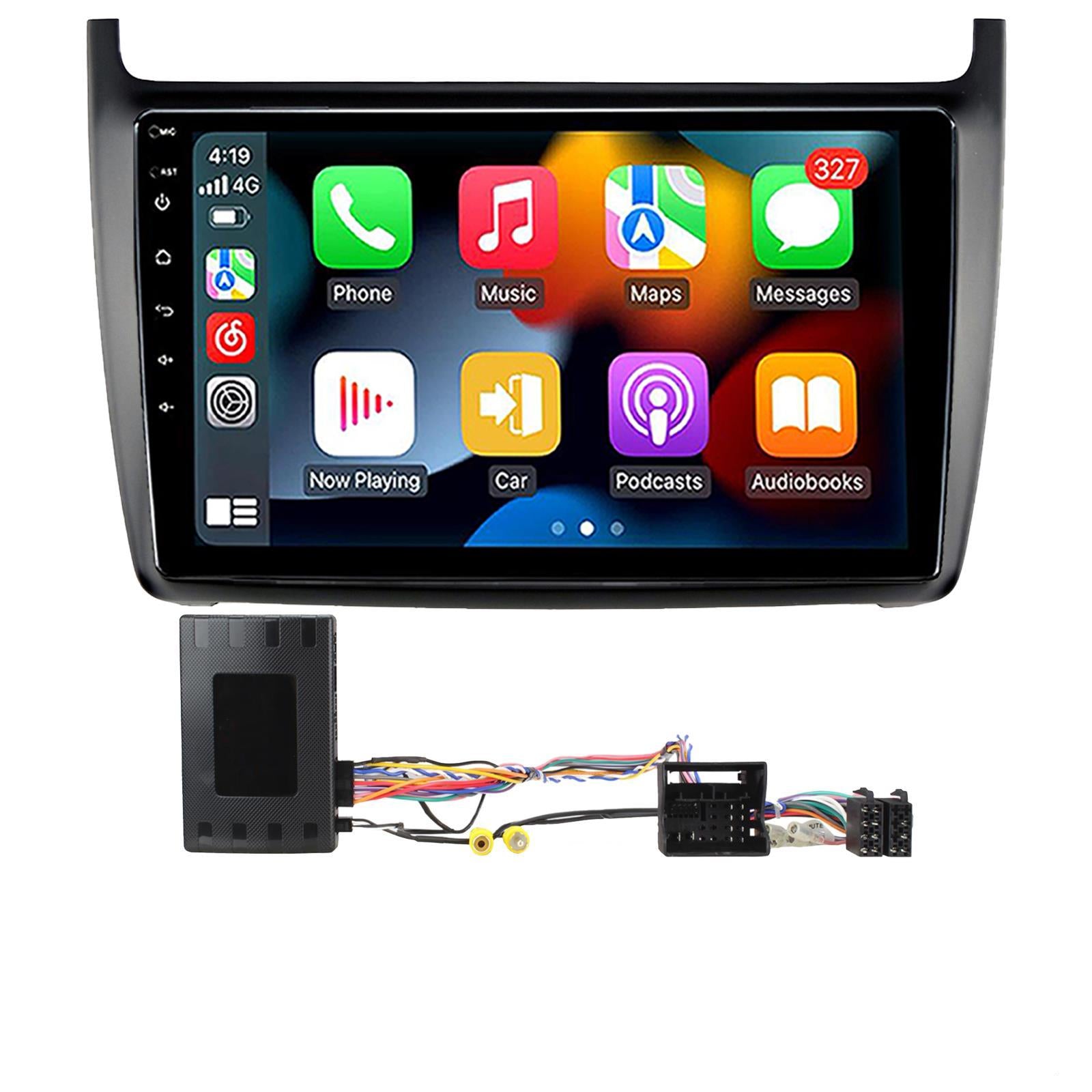 UPGRADED 9" CarPlay Android Car Stereo Black Fascia Kit For Volkswagen Polo 2014 Onwards