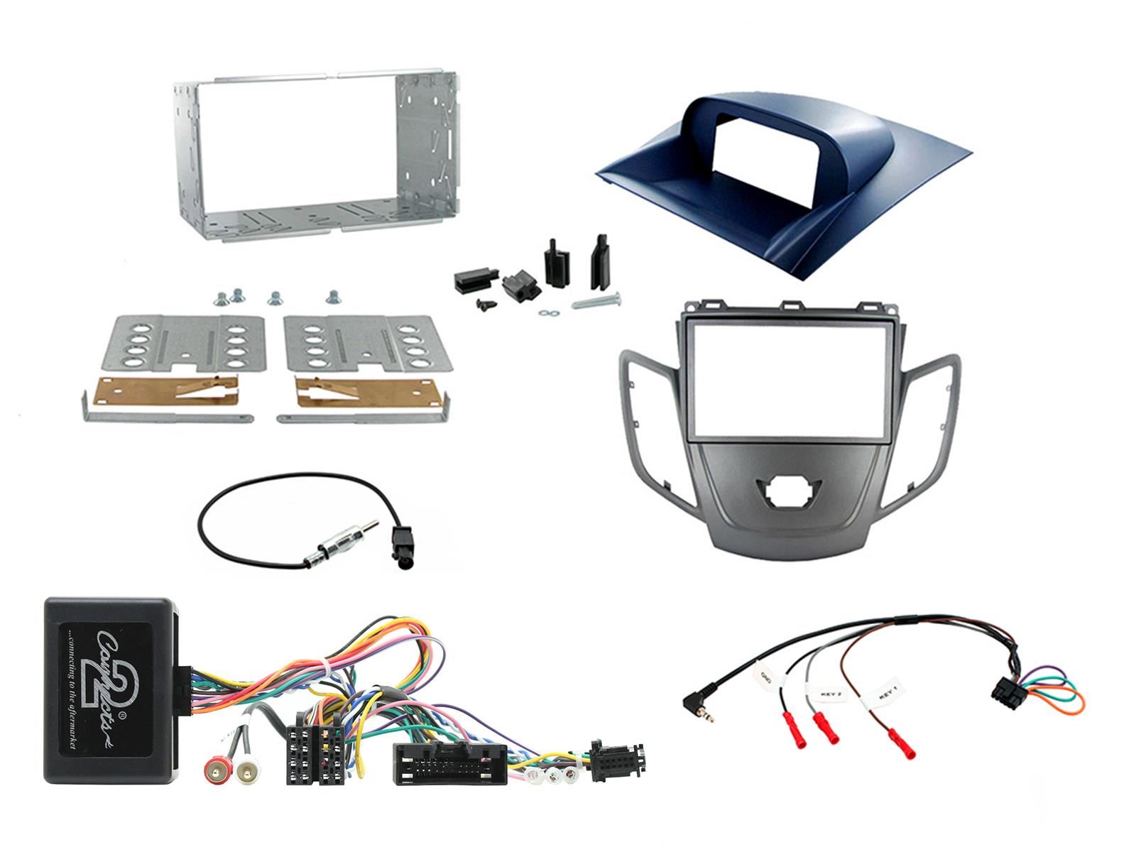 Connects2 CTKFD14 Ford Fiesta MK7 10-12 Graphite/Blue Facia Panel Steering Wheel Interface