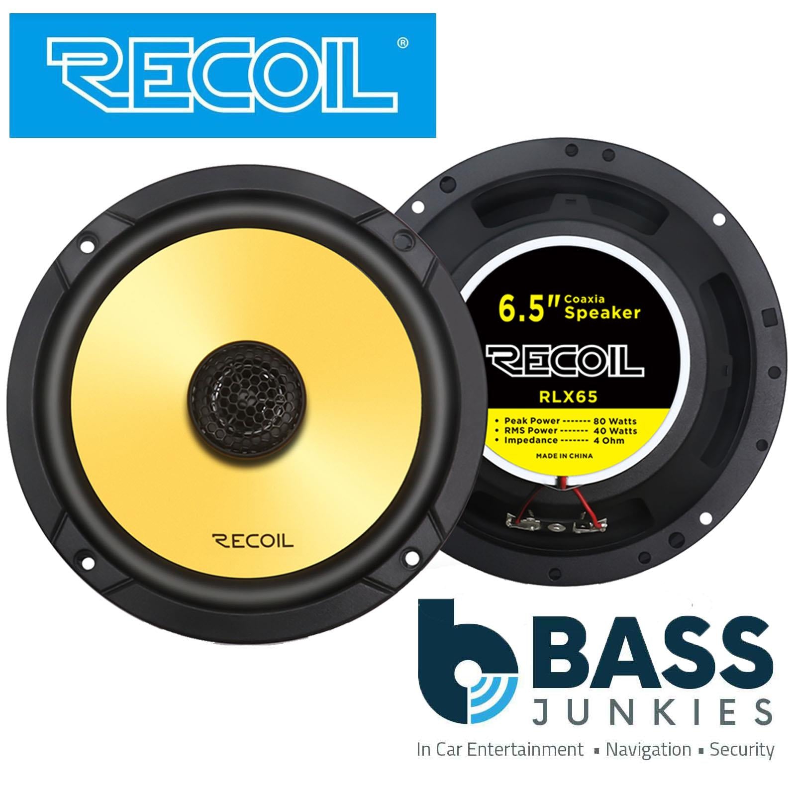 Recoil RLX65 - 160 Watts 6.5" 17cm Yellow Cone 2 Way Car Door Shelf Speakers Pair