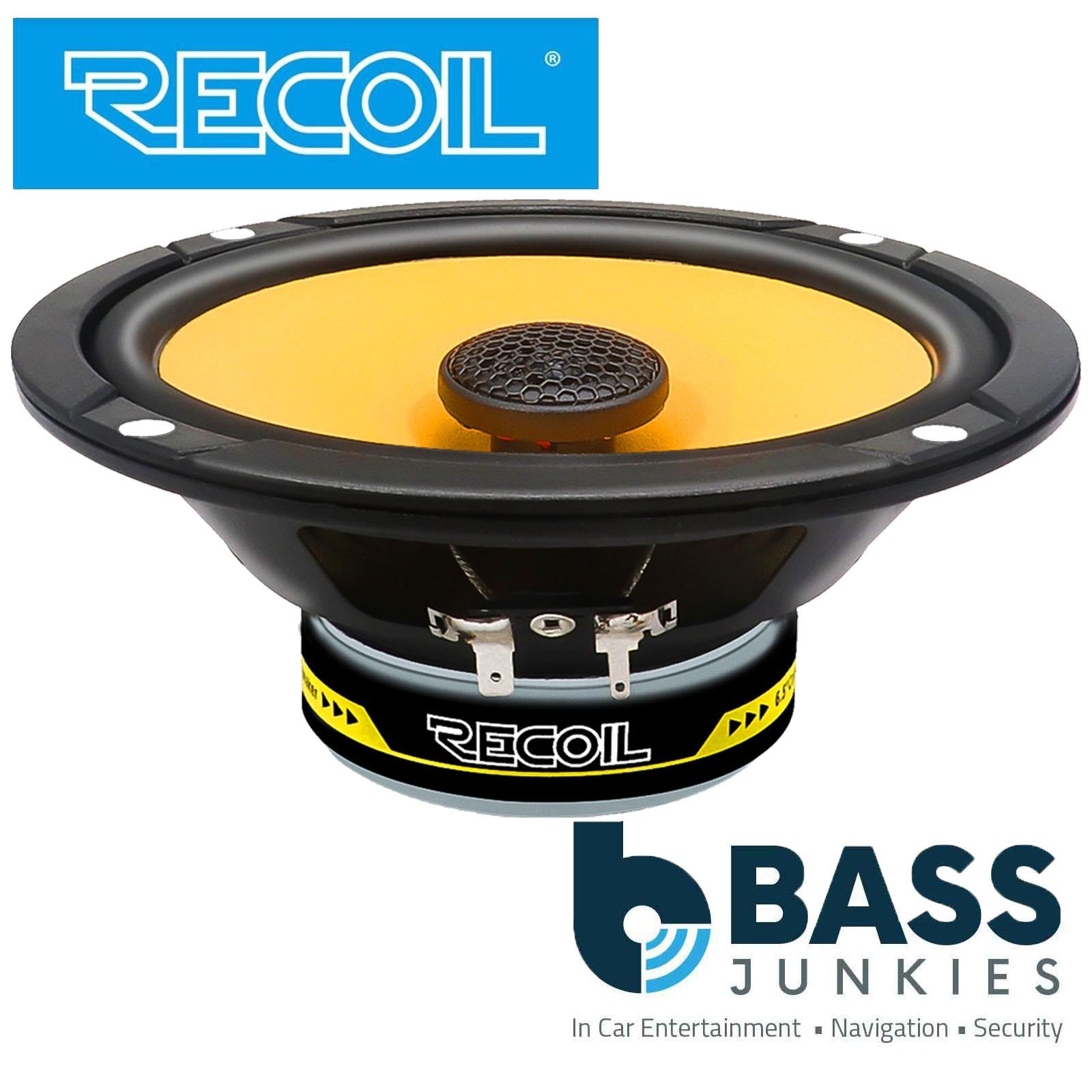Recoil RLX65 - 160 Watts 6.5" 17cm Yellow Cone 2 Way Car Door Shelf Speakers Pair