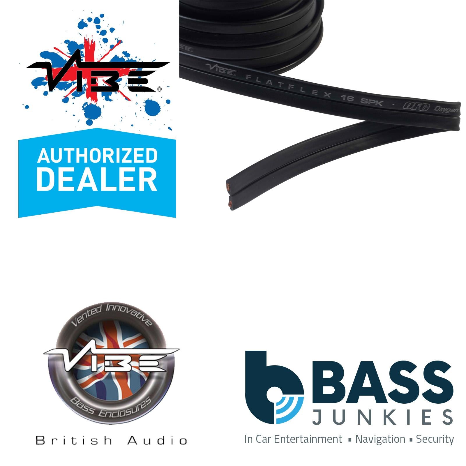 Vibe Flatflex 10 Metre 16 AWG Gauge OFC Flat Car Speaker Wire Cable