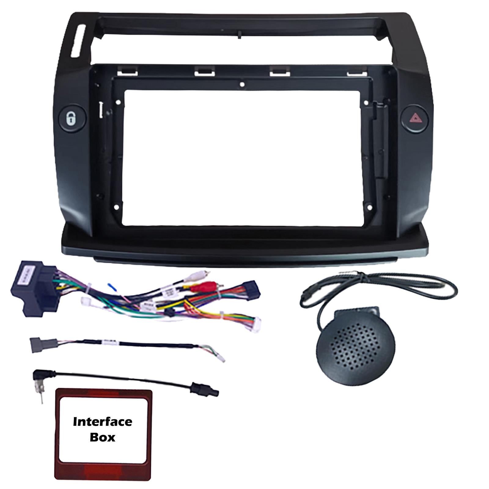 9" CarPlay Android Car Stereo Screen Fascia Stalk Kit For Citroen C4 C-QUATRE Auto AC 15-18