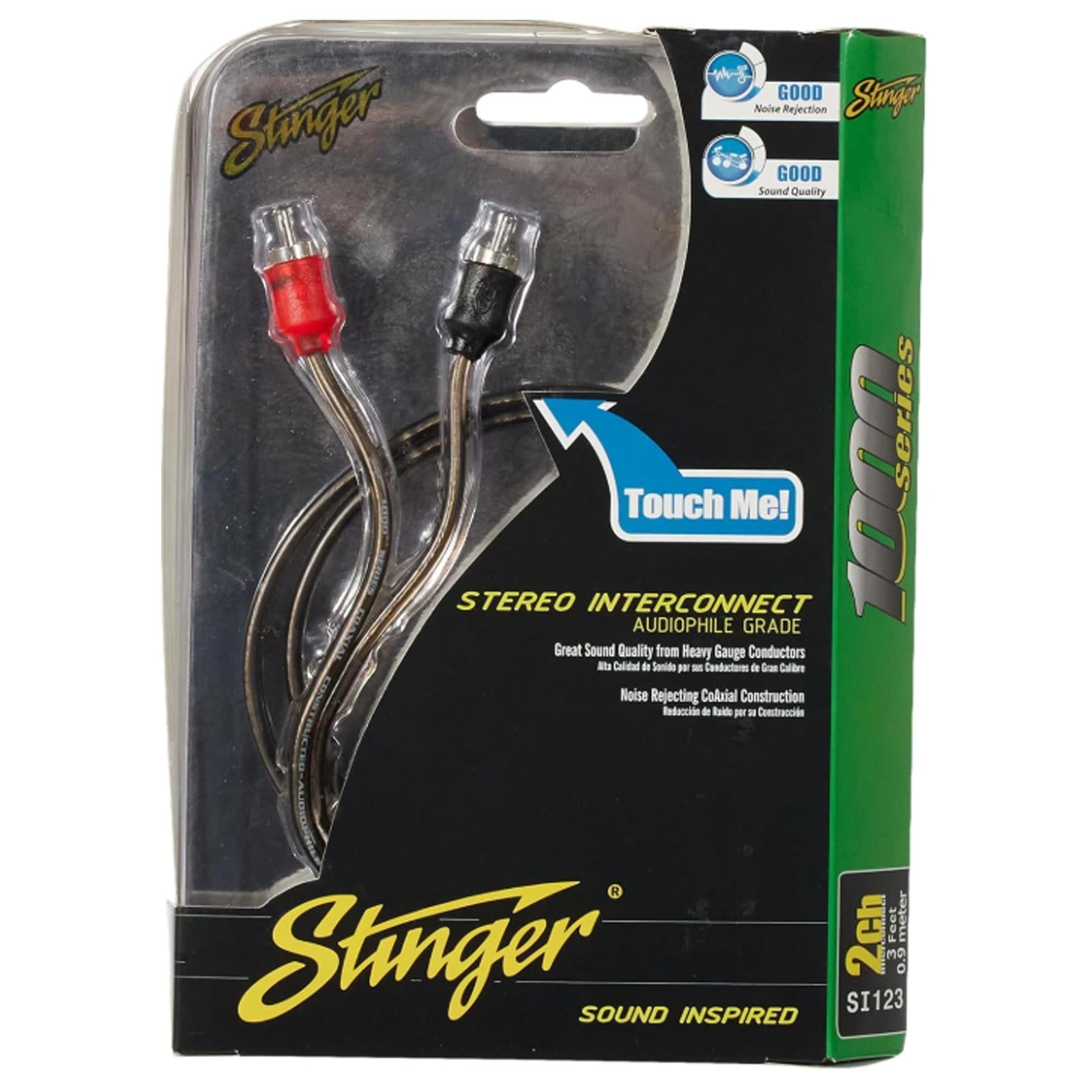 Stinger SI123 - 1000 Series 0.9 Metre 3Ft 2 Channel Car Stereo Amp RCA Phono Cable