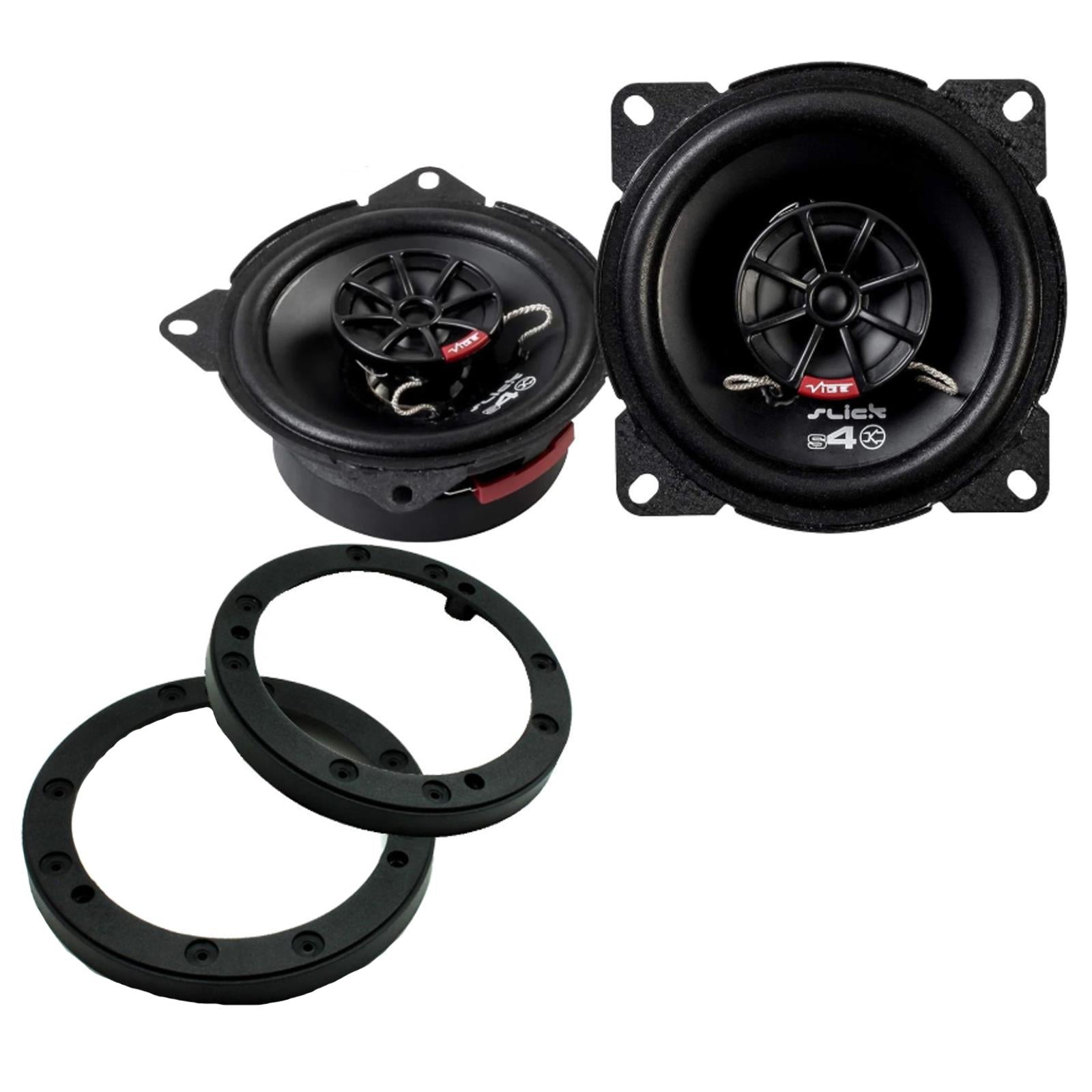 Vibe SLICK4-V7 2-Way 300W Coaixal Speakers Supplied with Brackets for Universal 10cm spacer rings  [<]