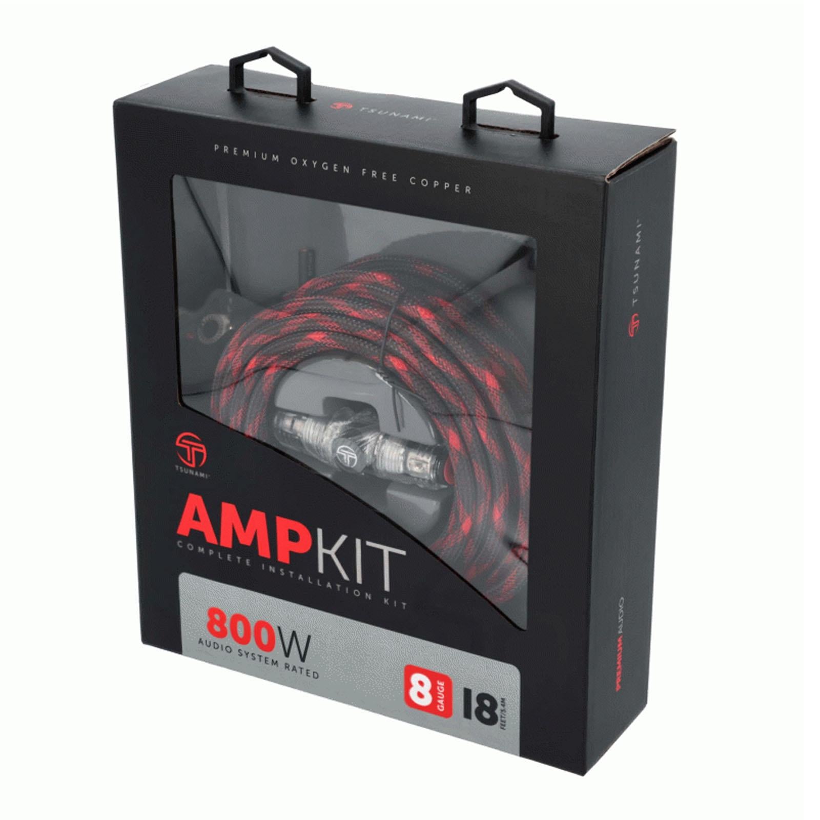 TSX-AMP8 8 Gauge 18m 800W Oxygen Free Copper (OFC) Amp Kit