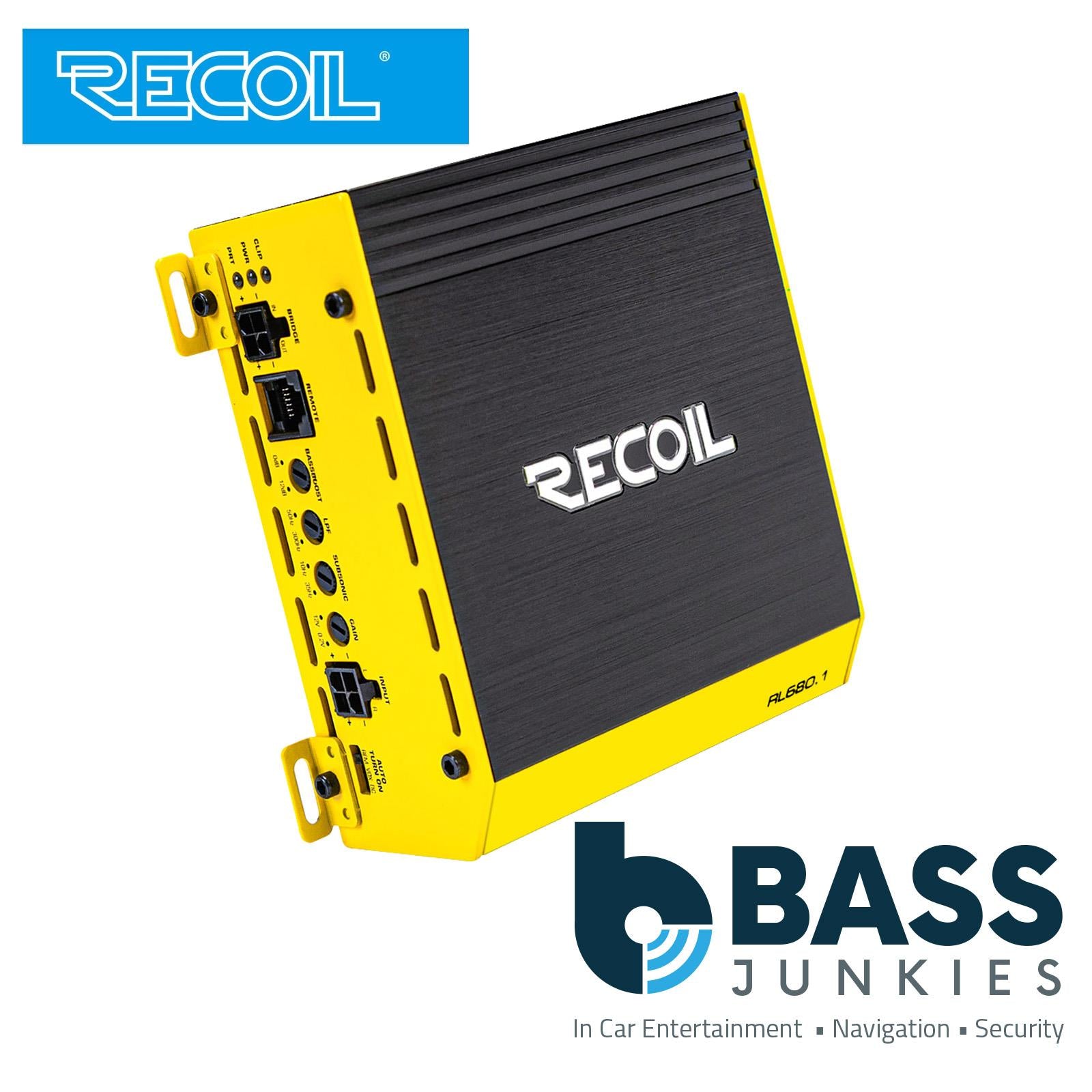 Recoil RL680.1 - Compact 680 Watts @ 1 Ohm Monoblock Car Stereo Amplifier Amp