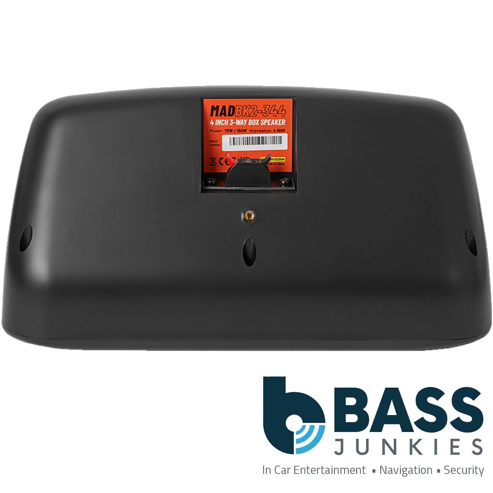 Gas 3-way 4Inch Box Square Speaker Pair 150 Watt 4Ohm 75RMS