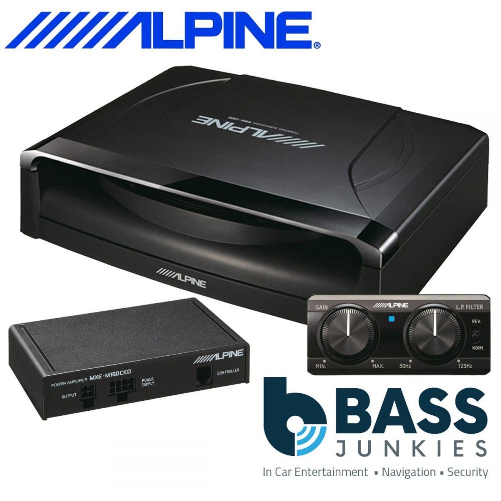 Alpine SWE-1200 - 8" 20cm 150 Watts Amplified Under Seat Active Sub Subwoofer Enclosure