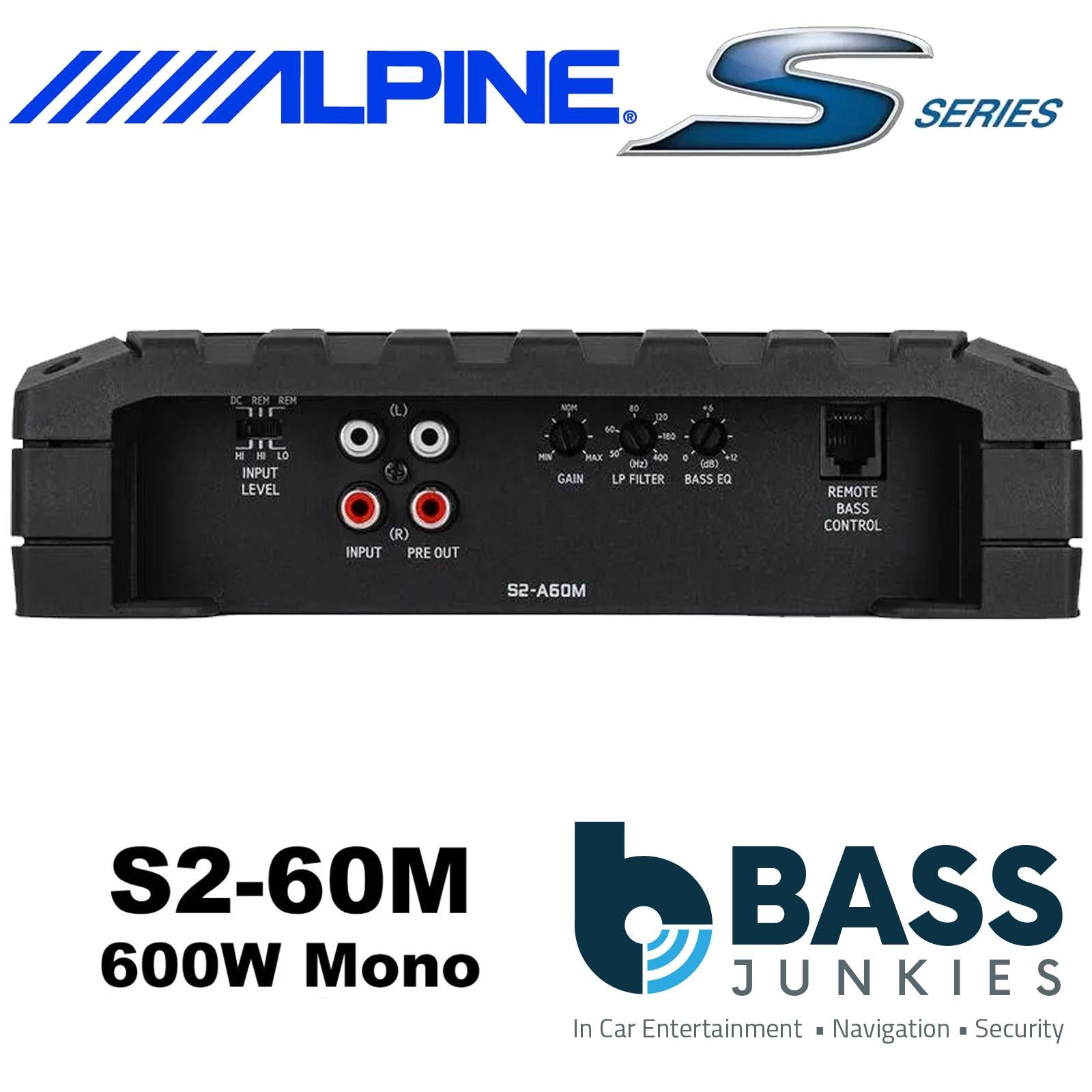 Alpine S2-A60M - S-Series  600 Watts RMS Mono Block Car Amplifier Bass Power Amp
