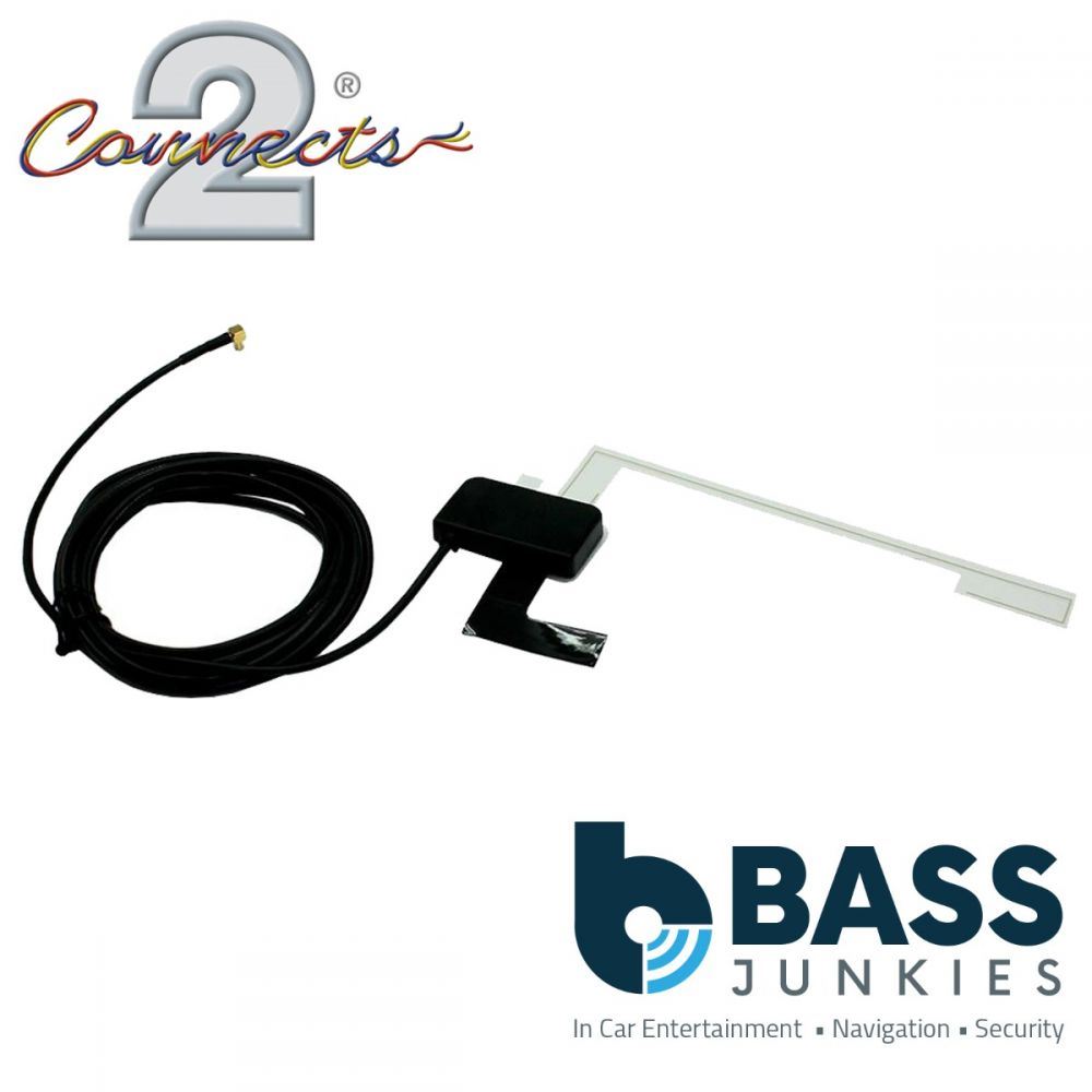 Connects2 CT27UV86 - Car DAB Digital Radio Glass Mount Antenna RHD with 5V MCX Connector for Chinese Radios (XTRON, EONON PUMPKIN)
