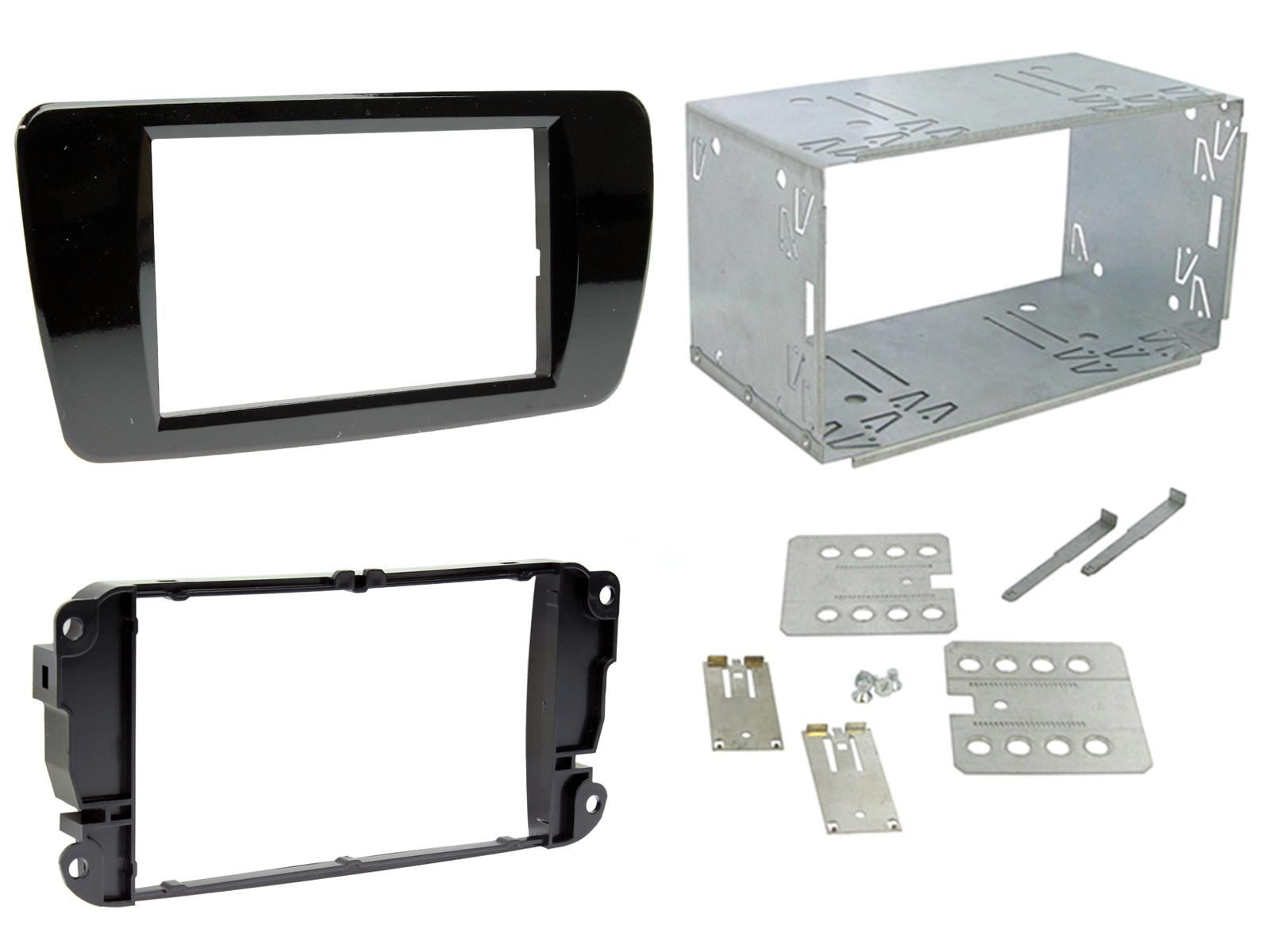 Grundig 6.8" Apple Android Double Din Stereo Fitting Kit + Steering Wheel Stalk Controls to fit Seat Ibiza 2008-14
