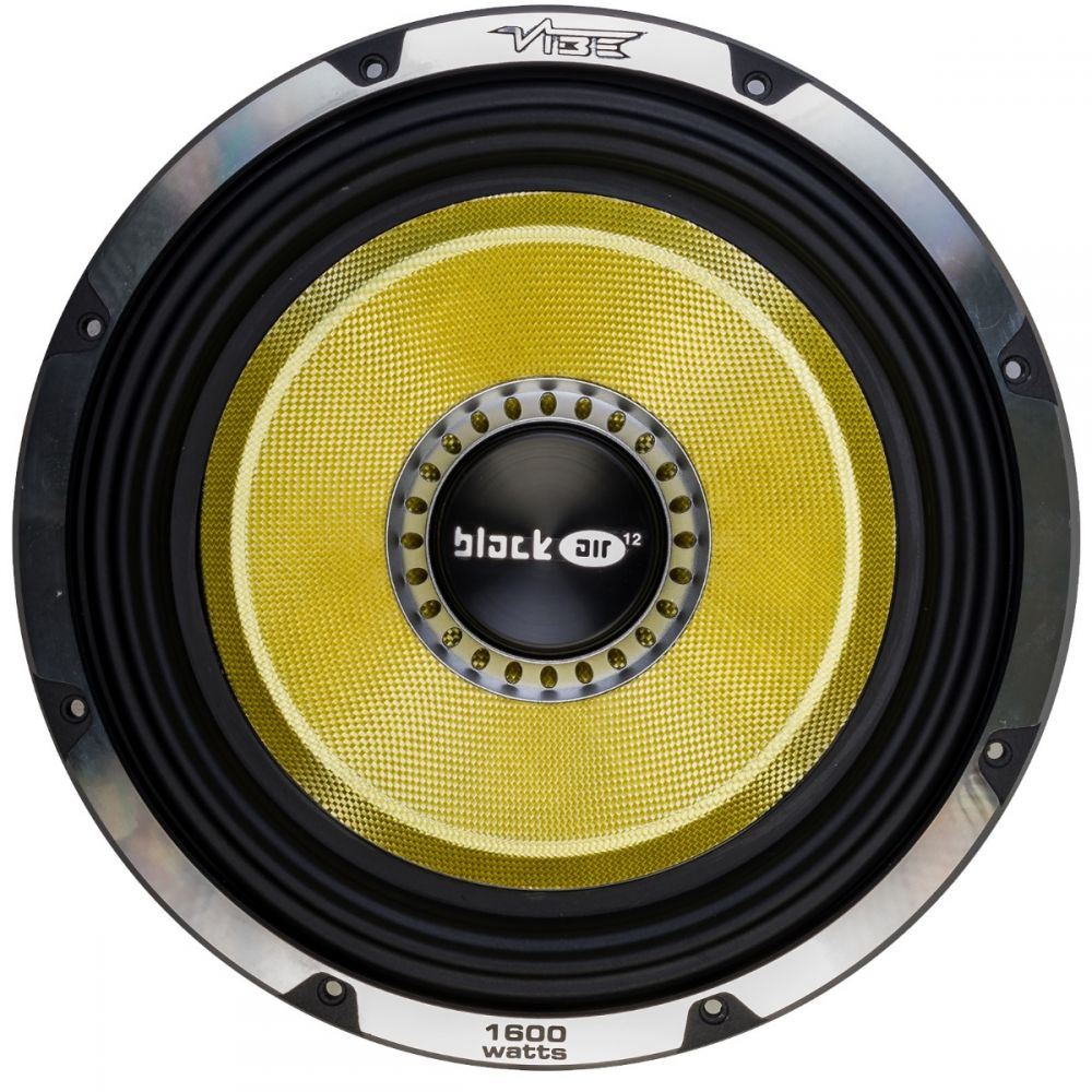 Vibe BLACKAIR12D2-V5 Yellow Cone 1600 Watts 12" Inch 30cm Car Sub Bass Subwoofer