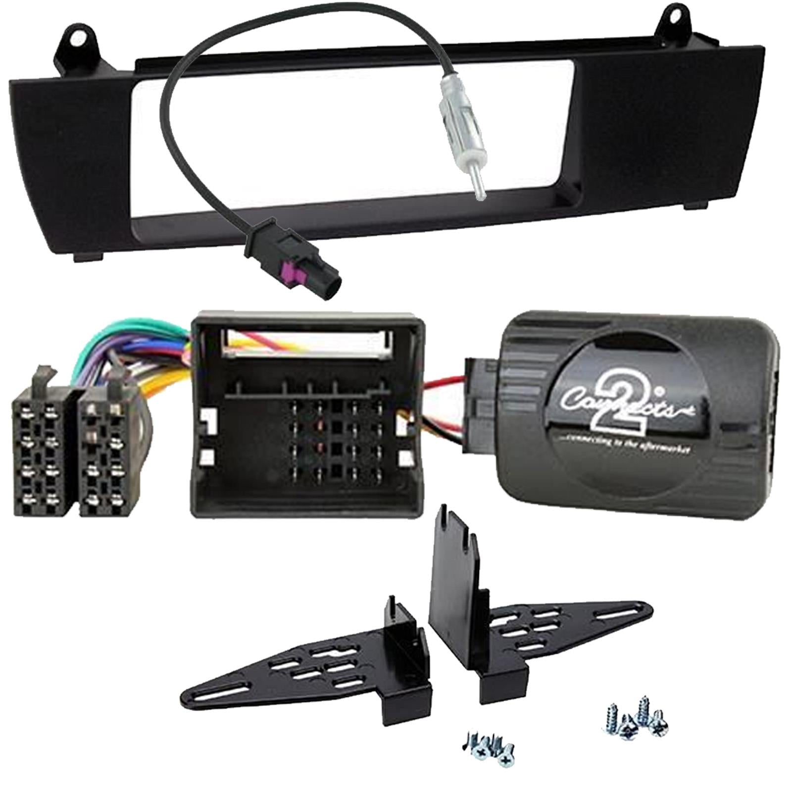 Connects2 CTKBM06 - BMW X3 2003-2010 E83 Car Stereo Single Din Fascia & Steering Wheel Interface Kit