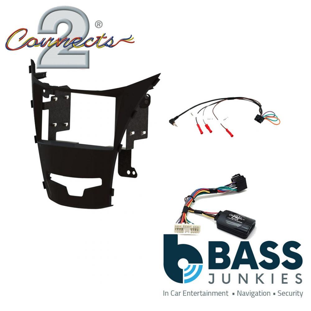 Connects2 CTKSY05 - SSaangYong Korando 2013 Onwards Double Din Fascia & Steering Wheel Interface Installation Kit