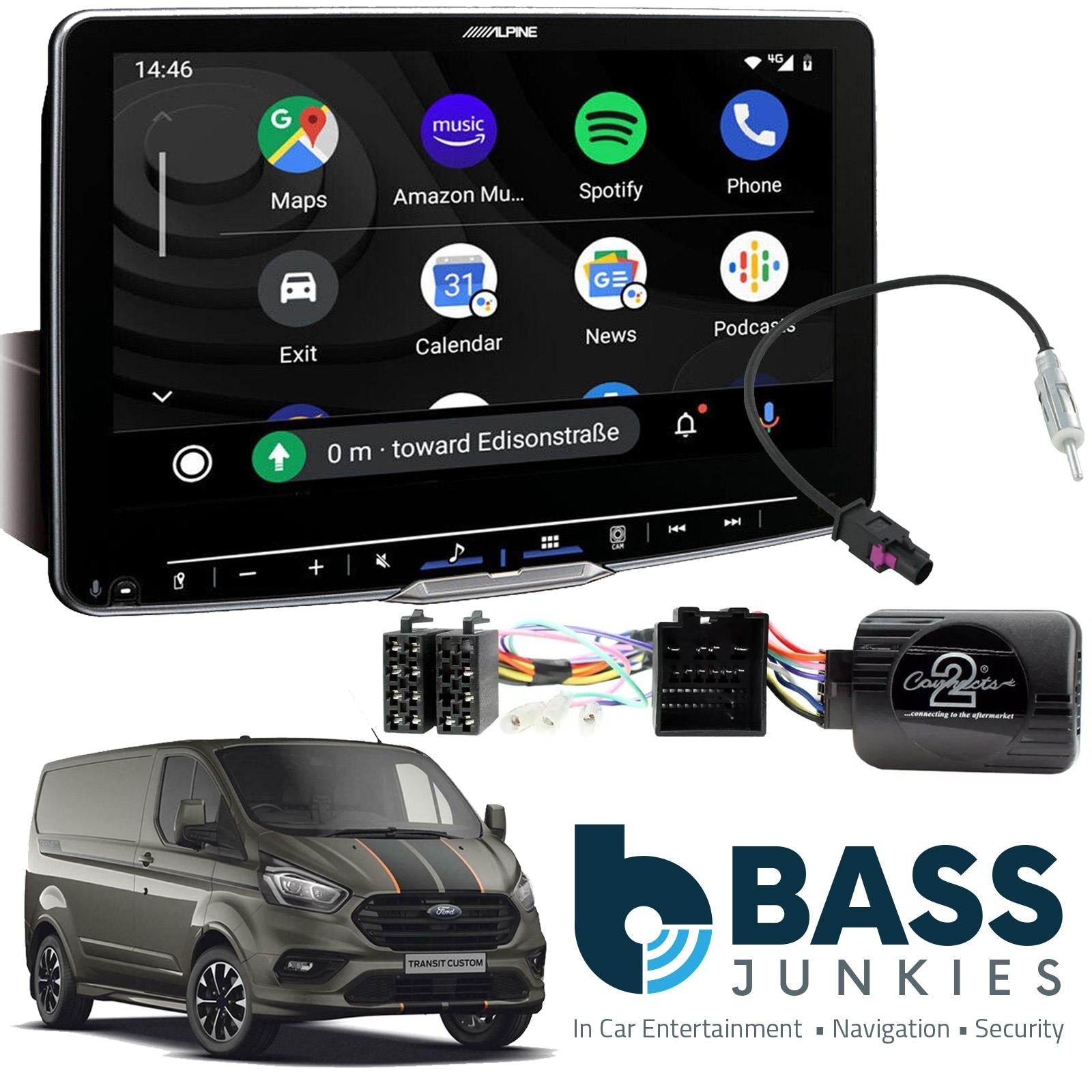 Ford Transit Custom 2018 Alpine 9" DAB Bluetooth CarPlay Android Car Screen Kit