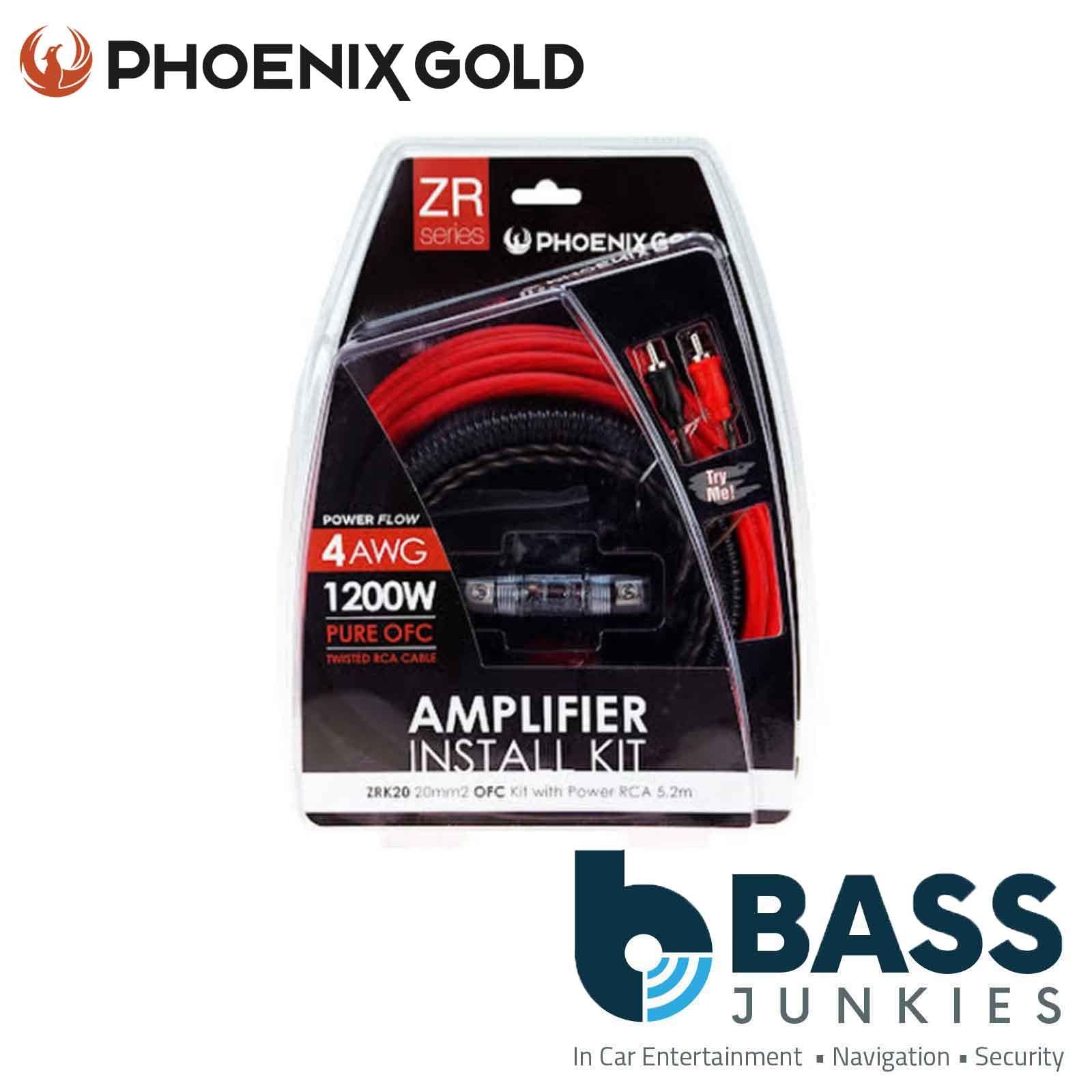 Phoenix Gold ZRK20 - 1200 Watts 4 AWG Gauge Pure OFC Amp Amplifier Wiring Kit