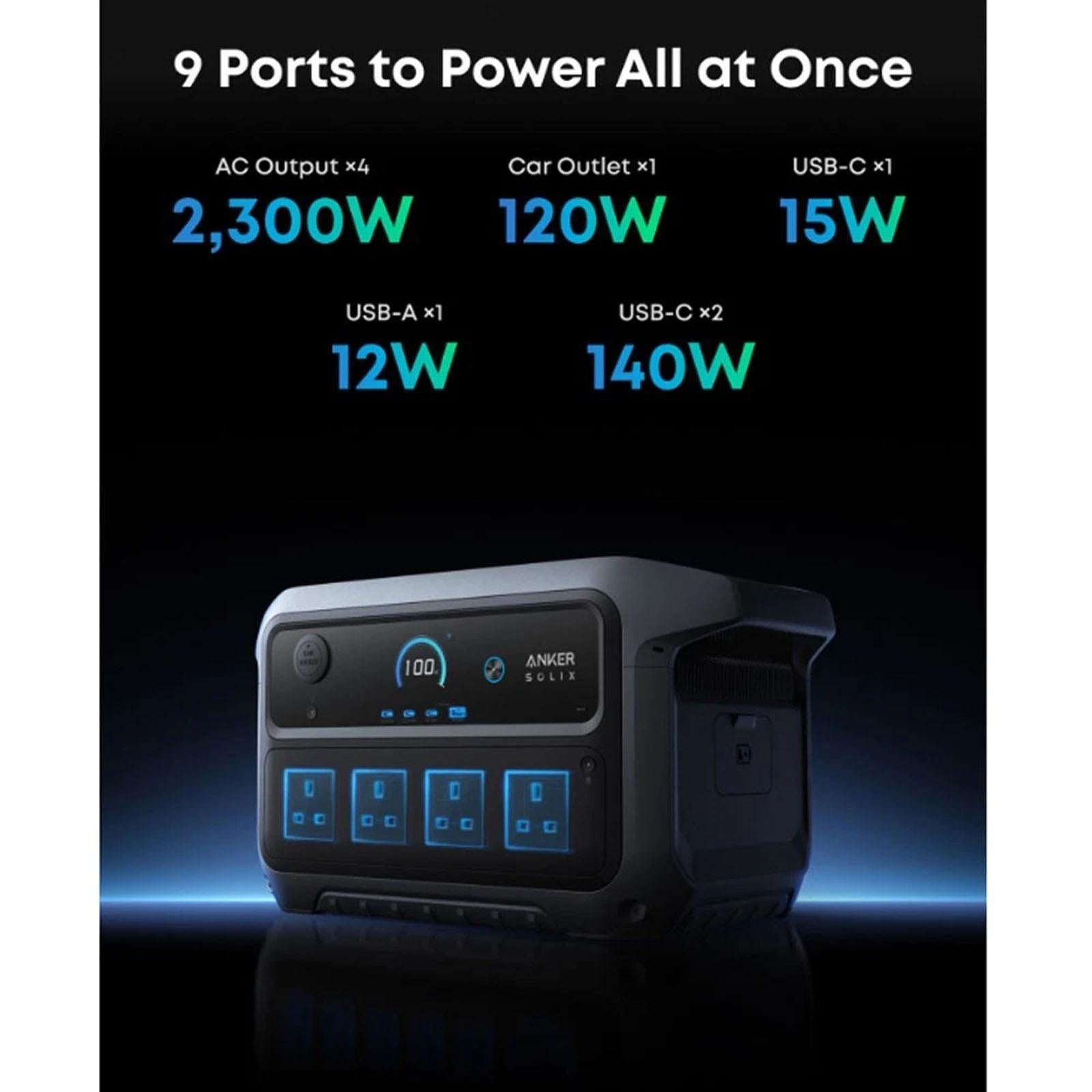Anker SOLIX C2000 Gen 2 2048Wh 2400W Portable Power Station LiFePO4