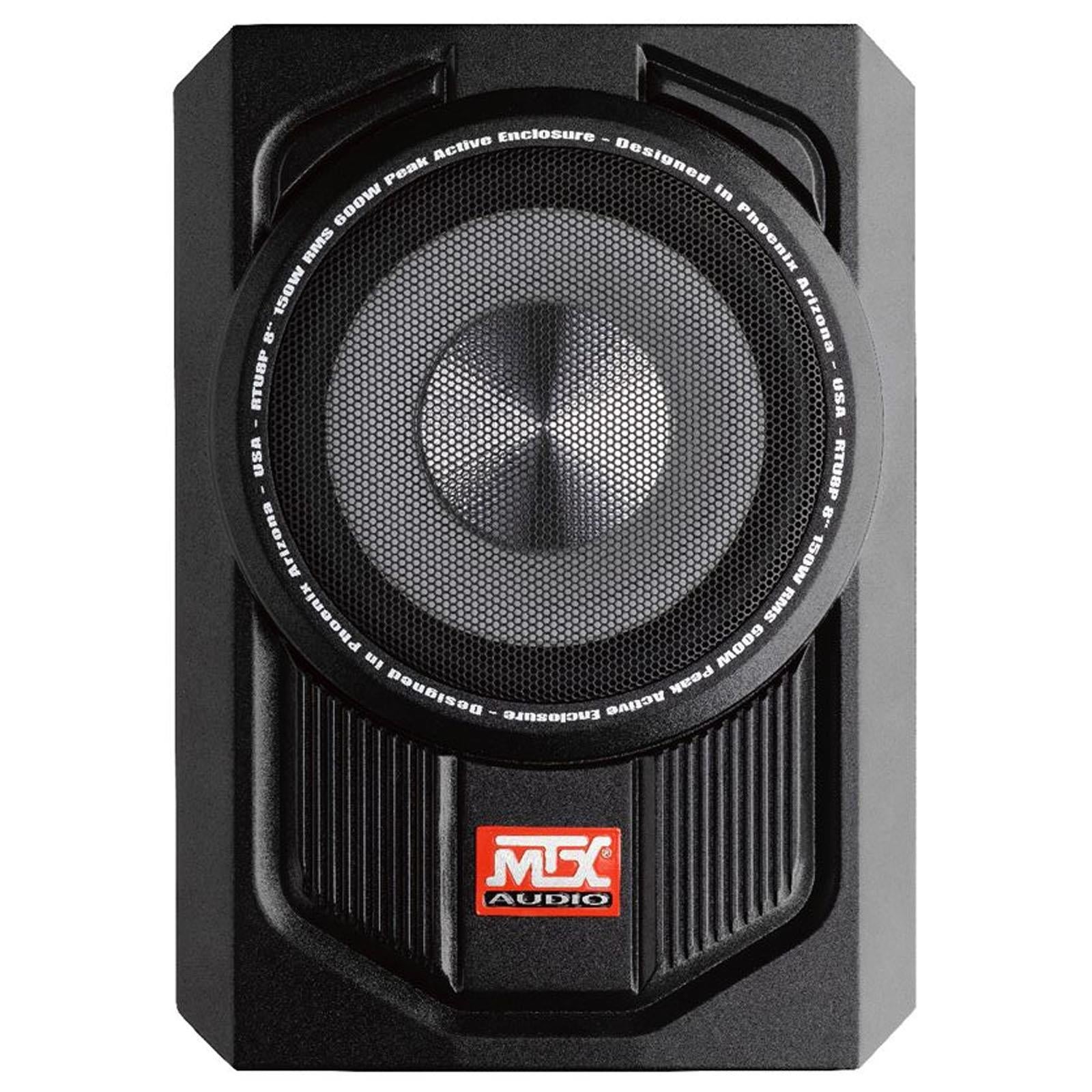 MTX RTU8P - 600 Watts 8" 20cm Active Amplified Car Under Seat Slim Fit Subwoofer