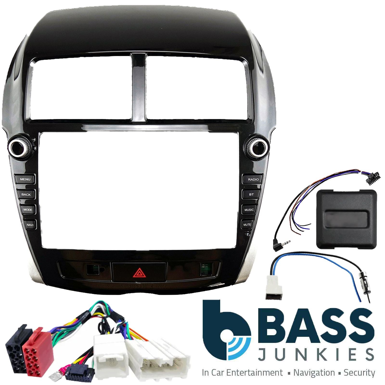 For Mitsubishi ASX Black 2013-18 Fascia Panel Interface for 9" Android Car Radio